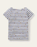 Short-sleeved Breton-Ivory/ Navy Gold Spot