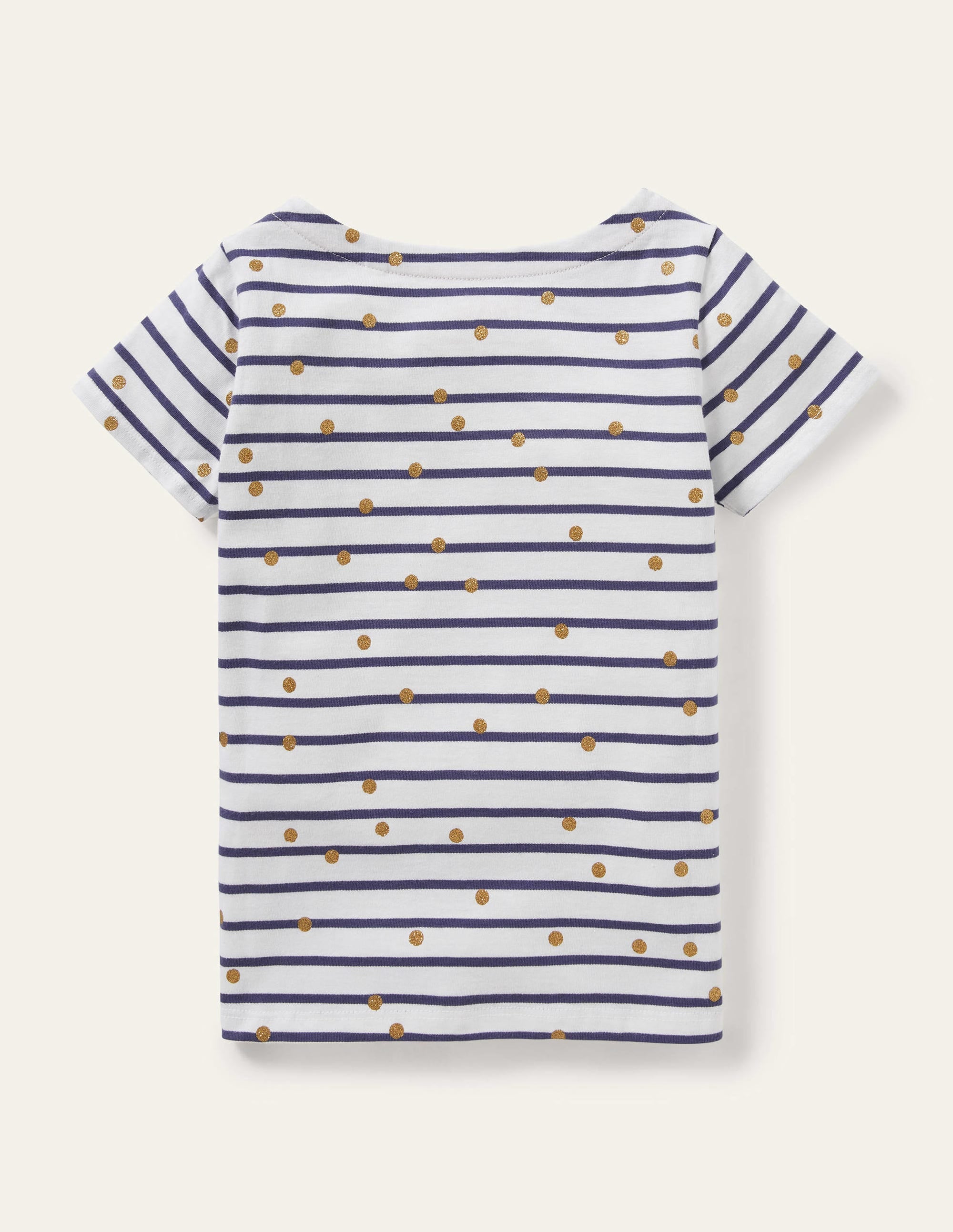 Short-sleeved Breton-Ivory/ Navy Gold Spot - Image 2