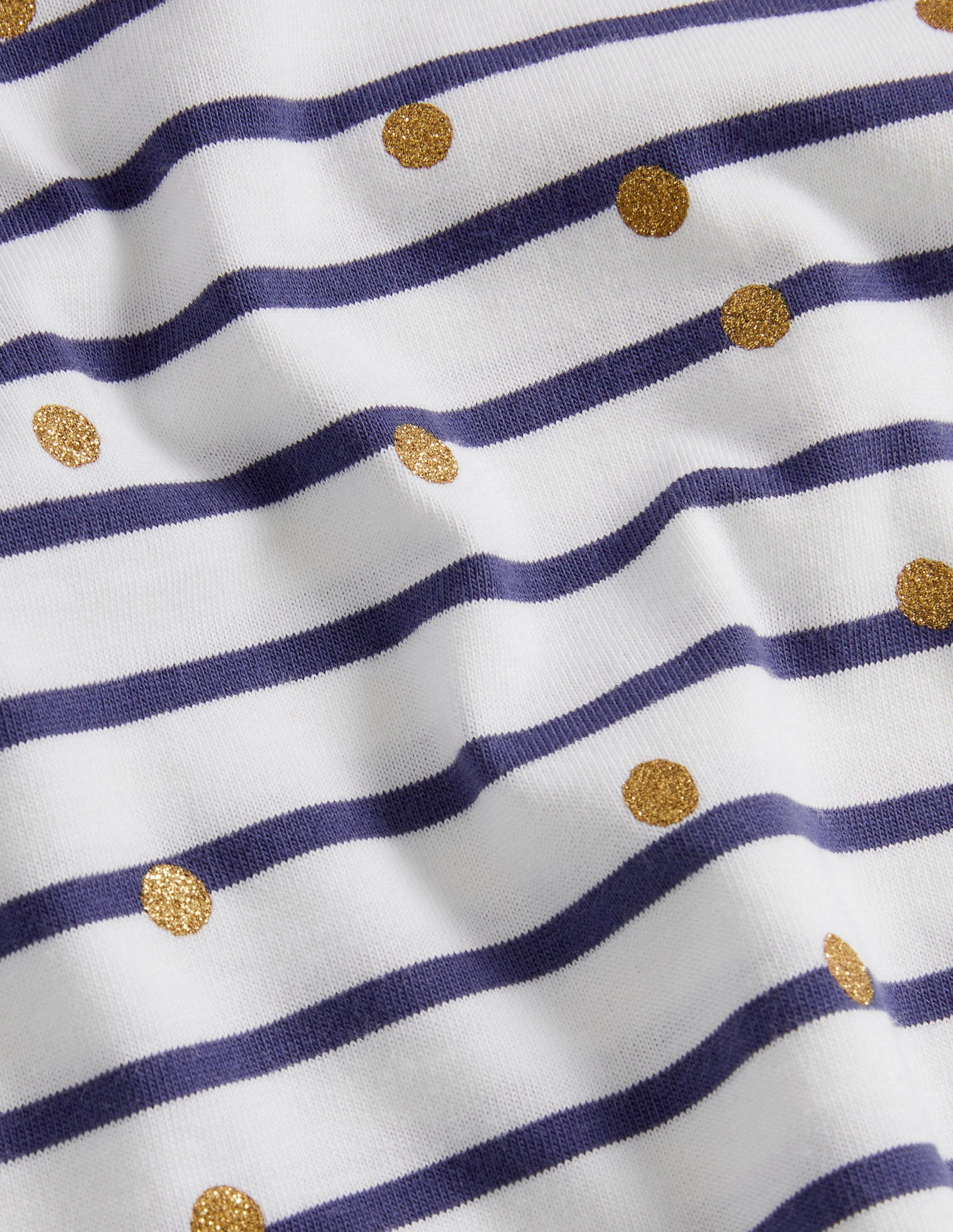 Short-sleeved Breton-Ivory/ Navy Gold Spot-3