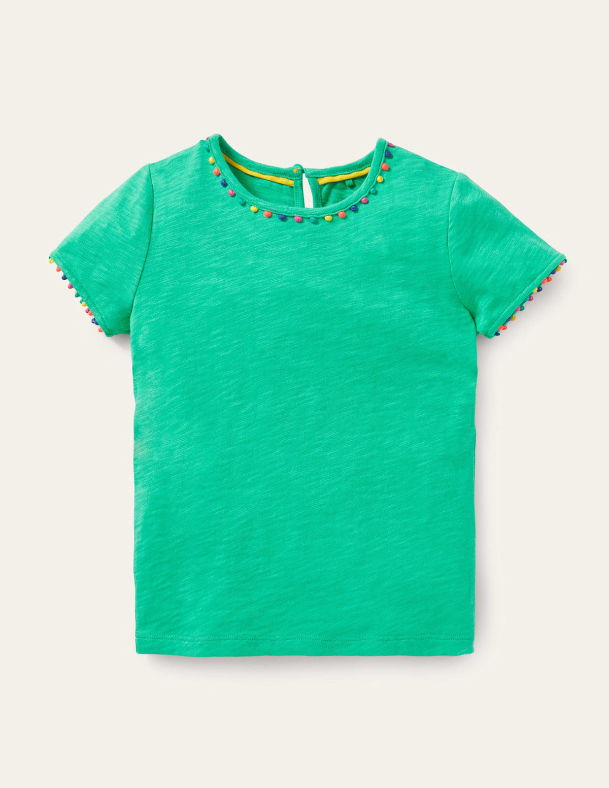 Charlie Pom Jersey T-shirt-Tropical Green - Image 1