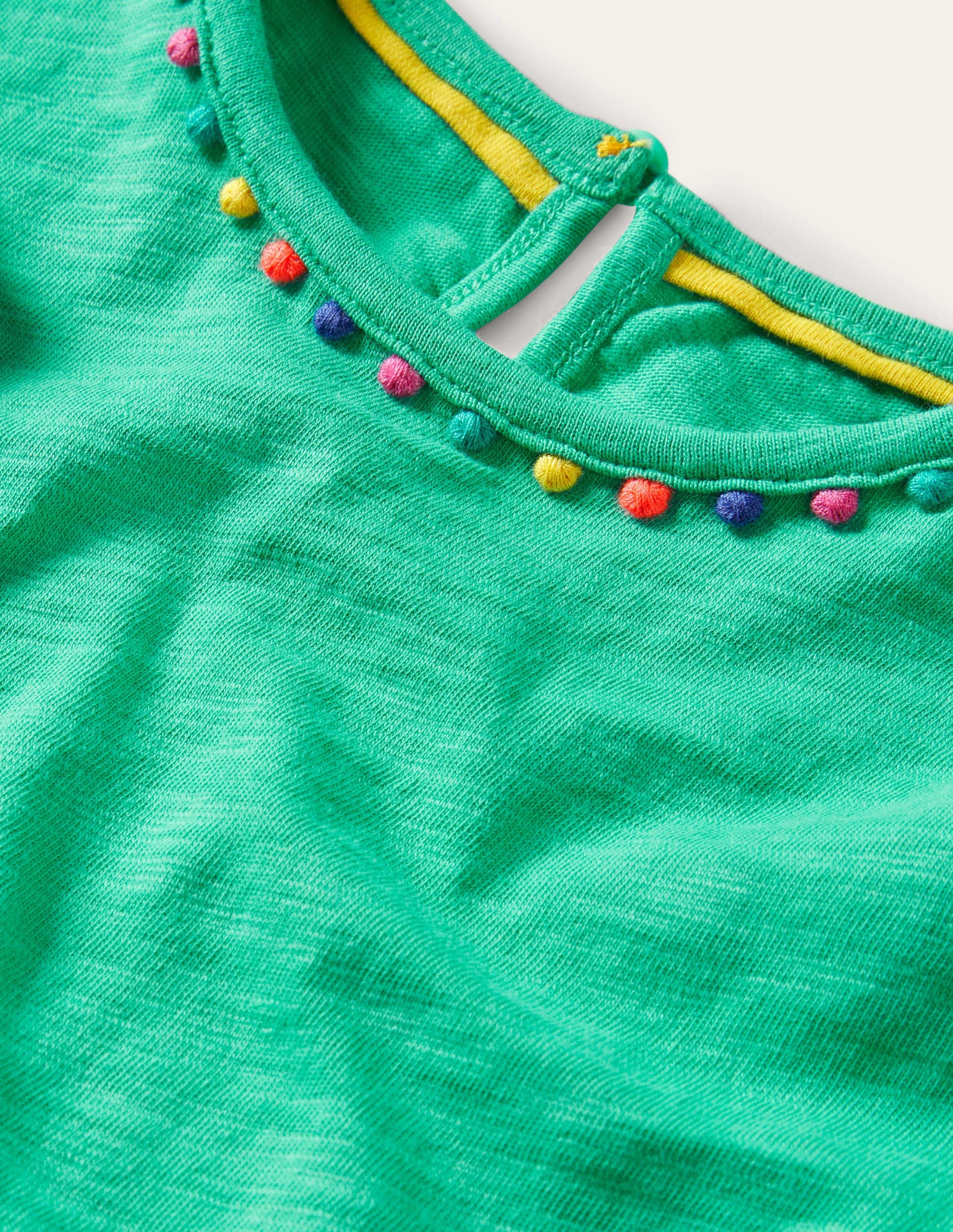Charlie Pom Jersey T-shirt-Tropical Green-3