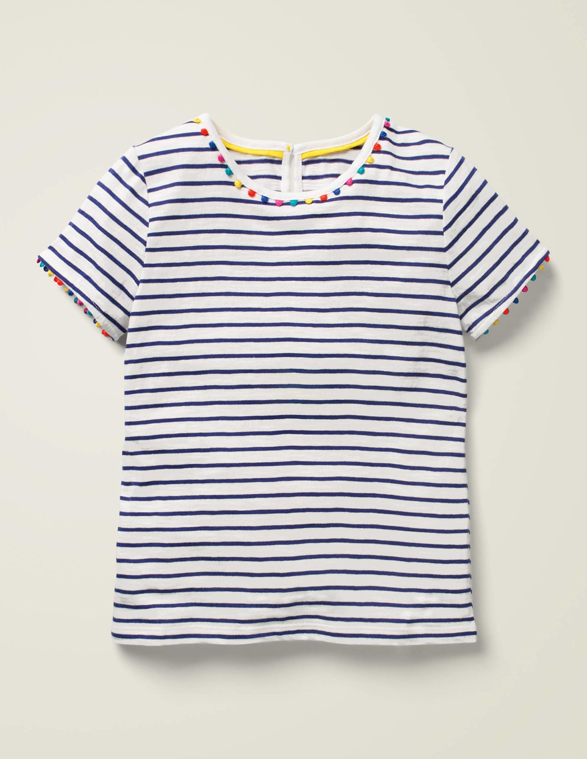 Charlie Pom Jersey T-shirt-Starboard Navy/Ivory - Image 1