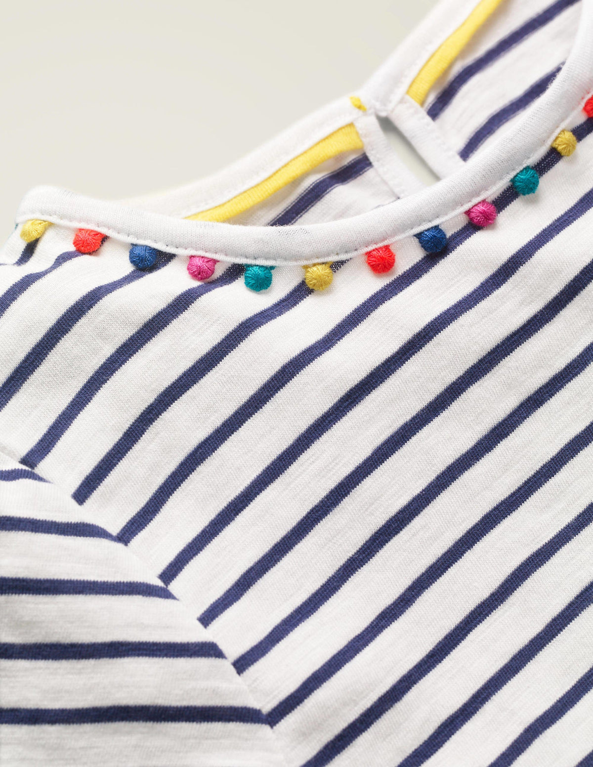 Charlie Pom Jersey T-shirt-Starboard Navy/Ivory - Image 3