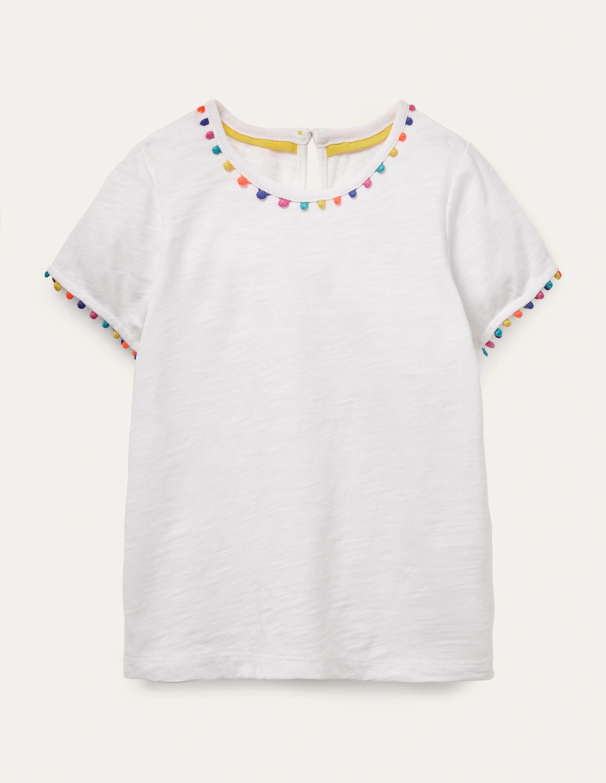Charlie Pom Jersey T-shirt-White - Image 1