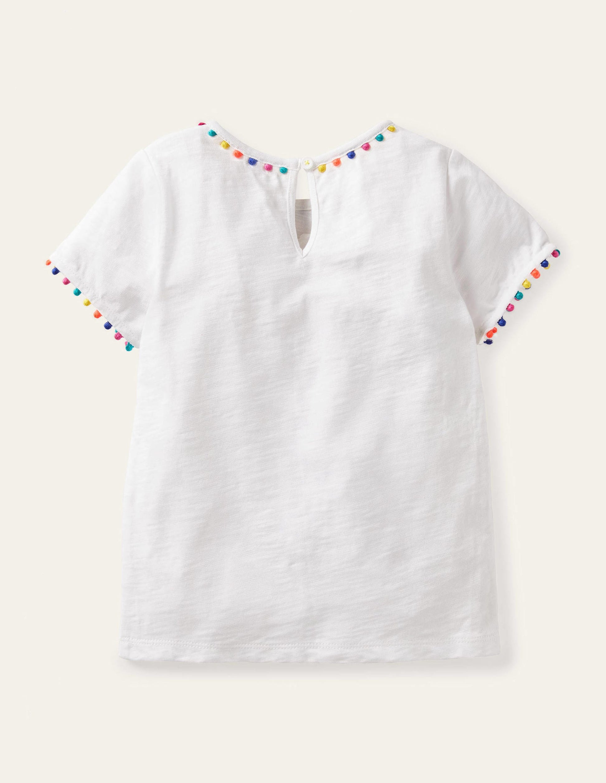 Charlie Pom Jersey T-shirt-White-2