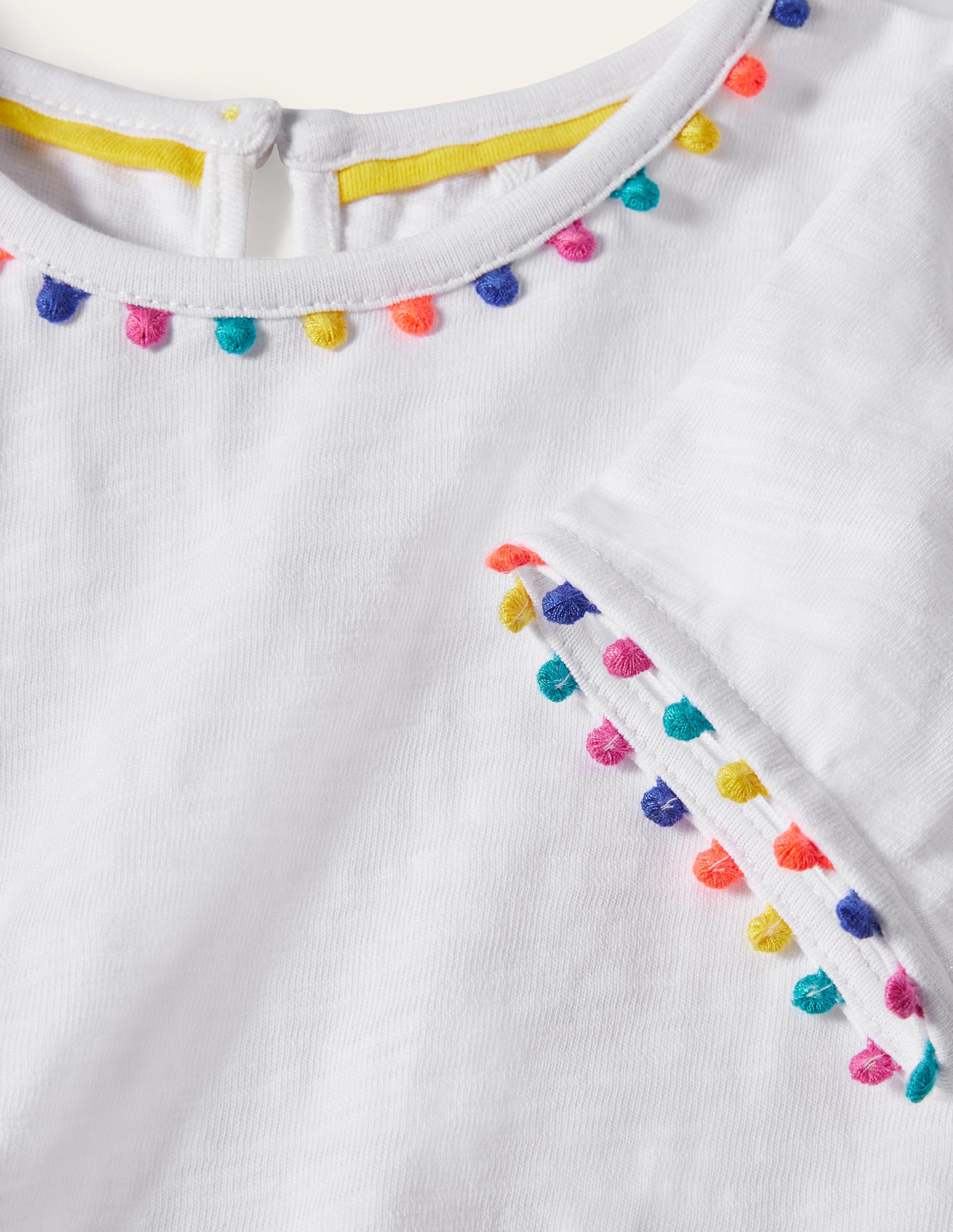 Charlie Pom Jersey T-shirt-White - Image 3