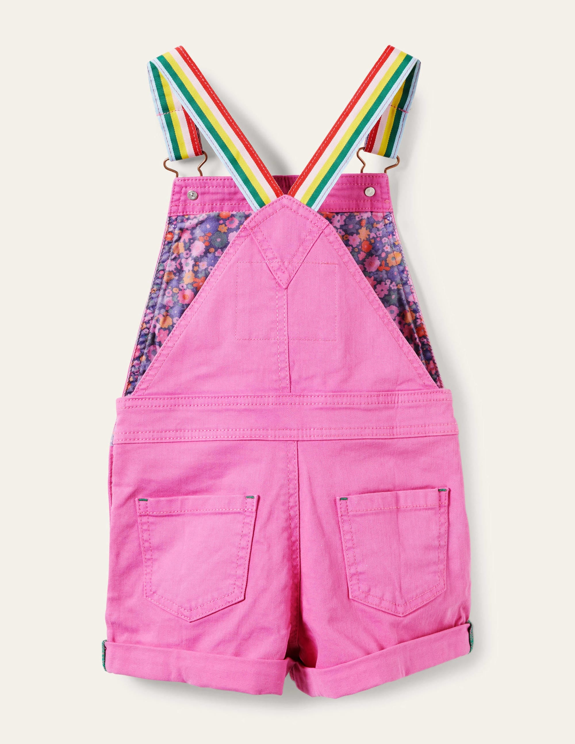 Fun Short Dungarees-Strawberry Ice Pink Rainbow - Image 2
