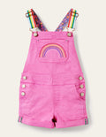 Fun Short Dungarees-Strawberry Ice Pink Rainbow