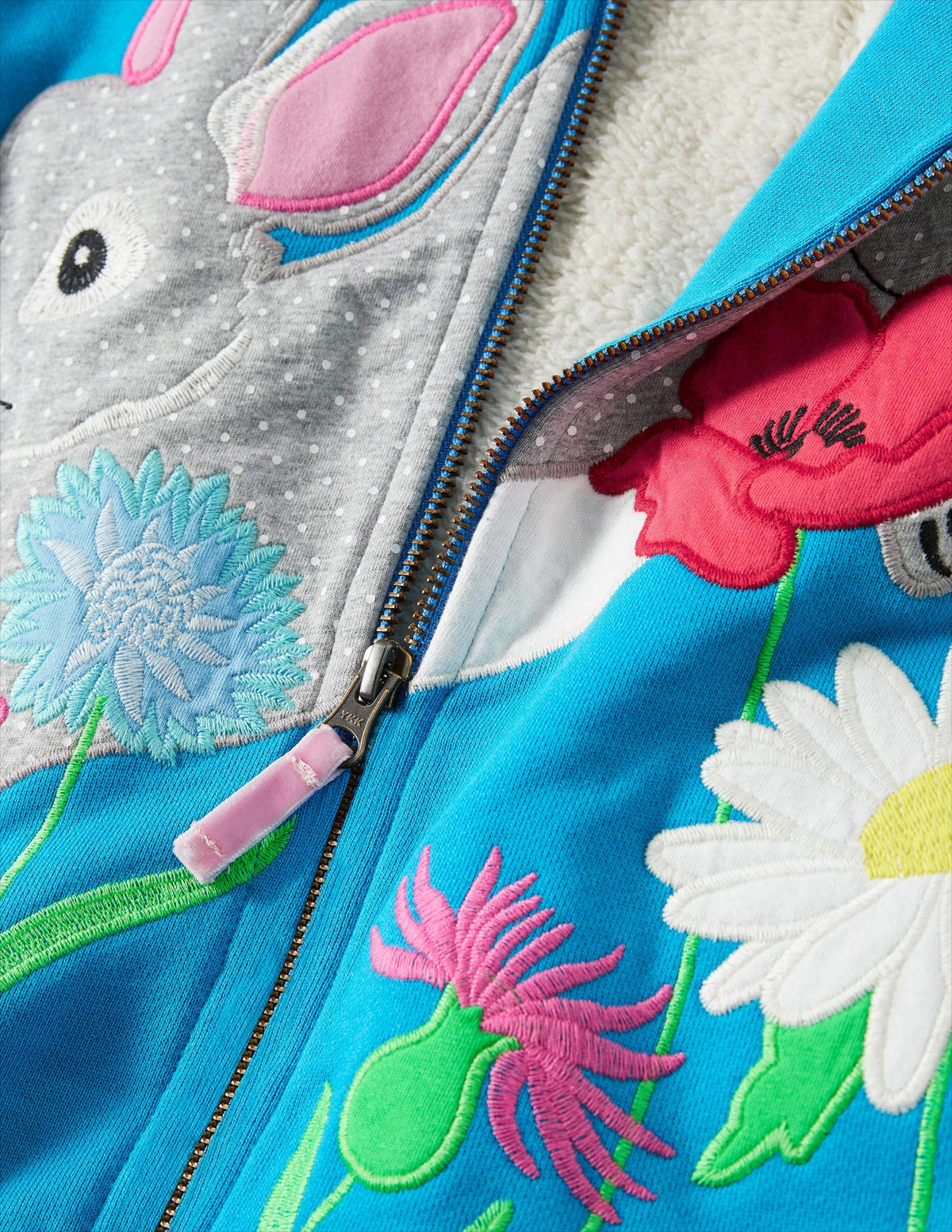 Fun Shaggy-lined Hoodie-Malibu Blue Rabbit-3