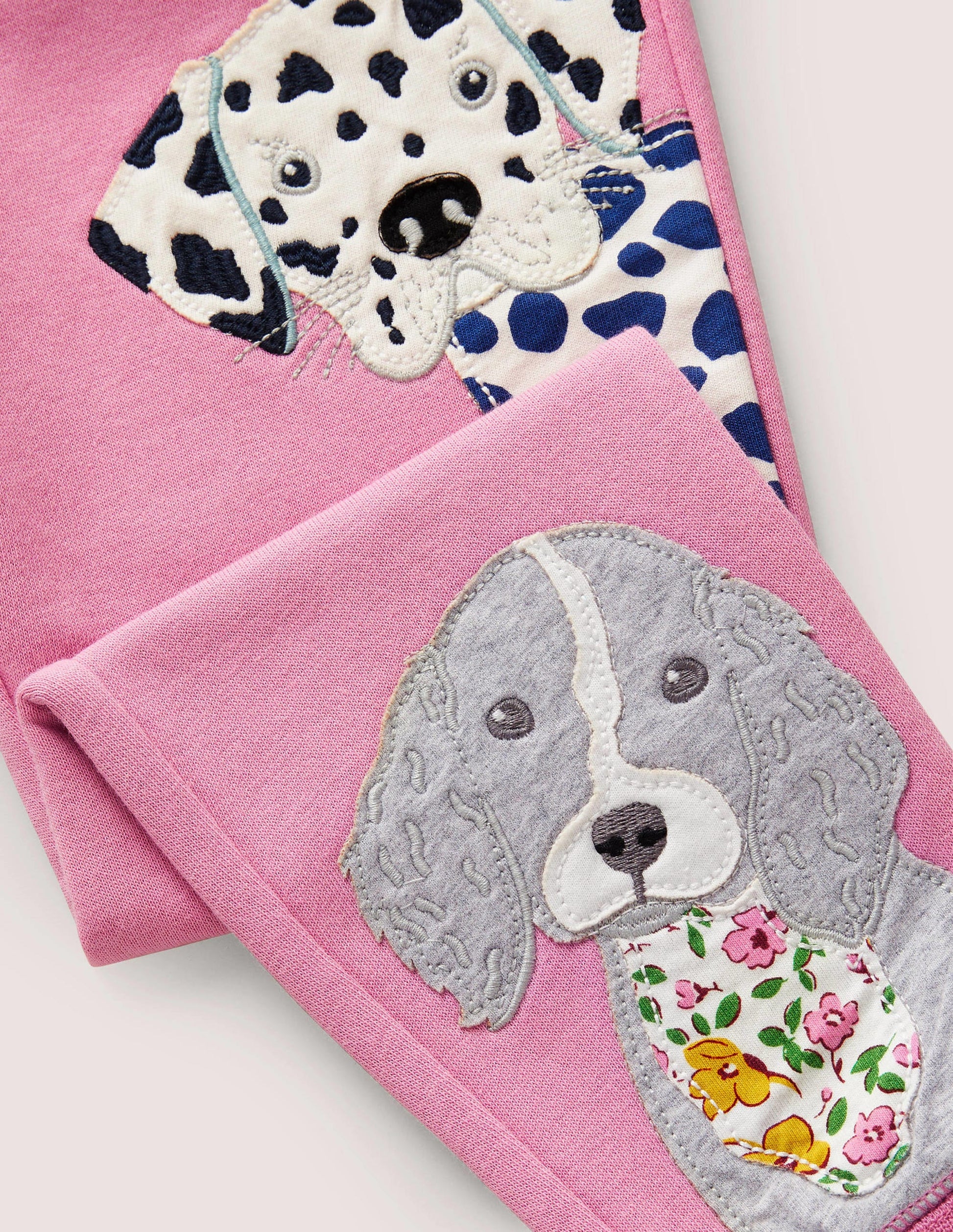 Cosy Appliqué Joggers-Formica Pink Puppies-3