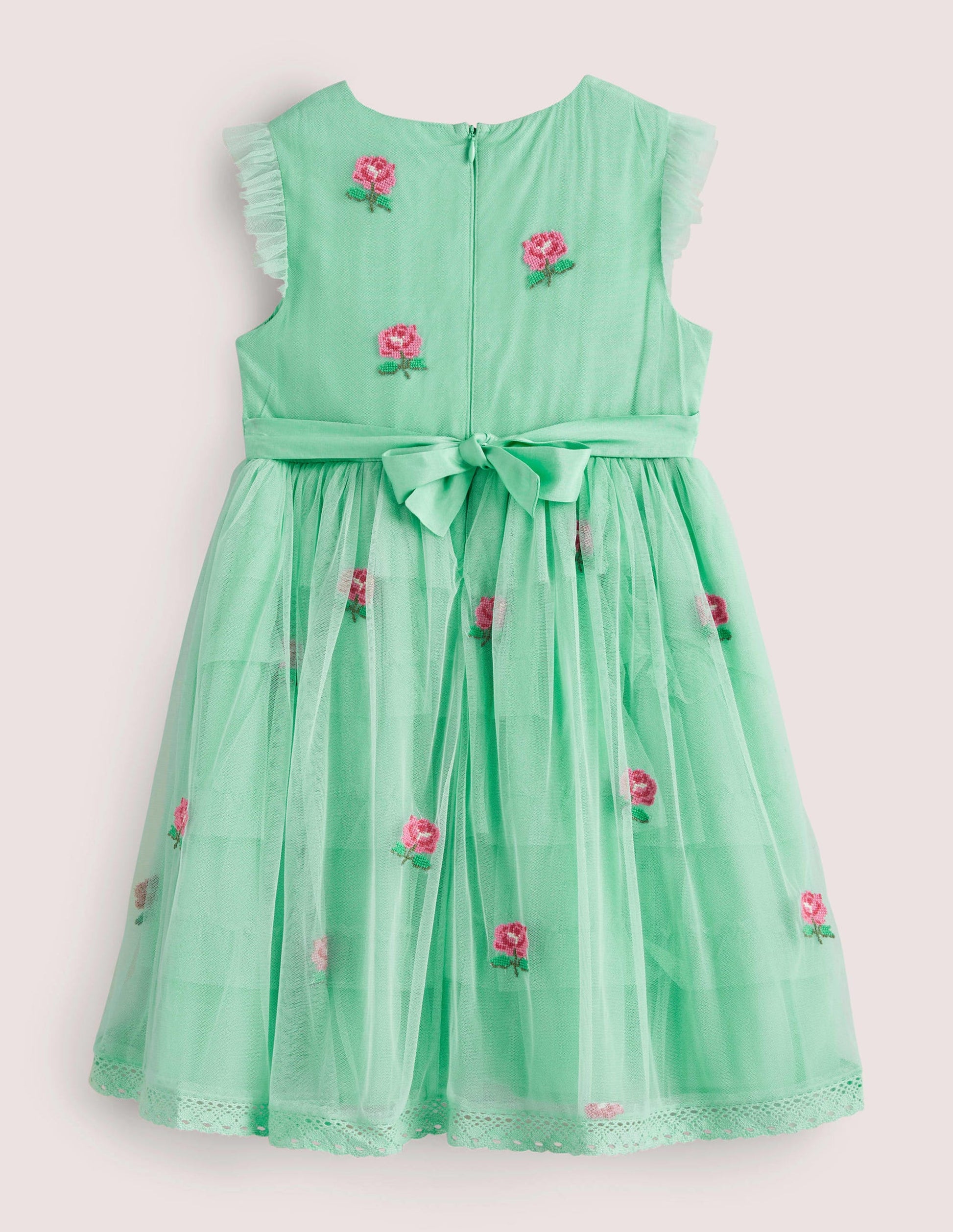 Tulle Embroidered Party Dress-Fountain Flowers-2