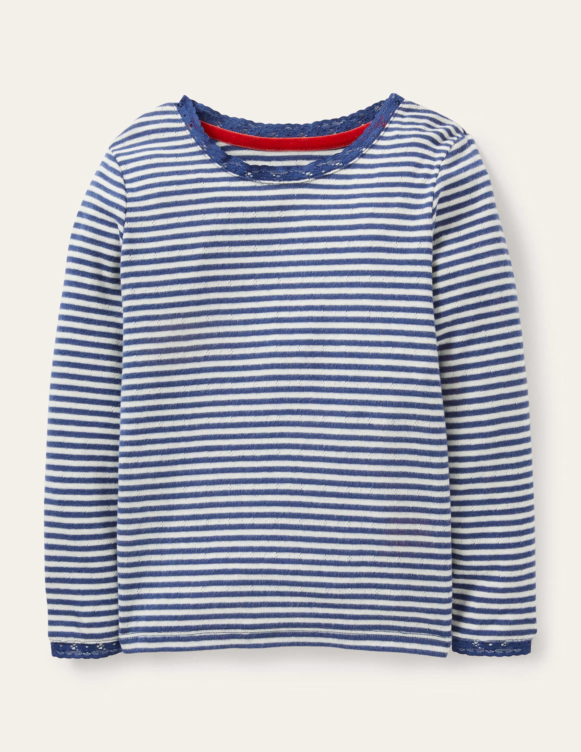 Supersoft Pointelle T-shirt-Starboard Blue/Ivory - Image 1