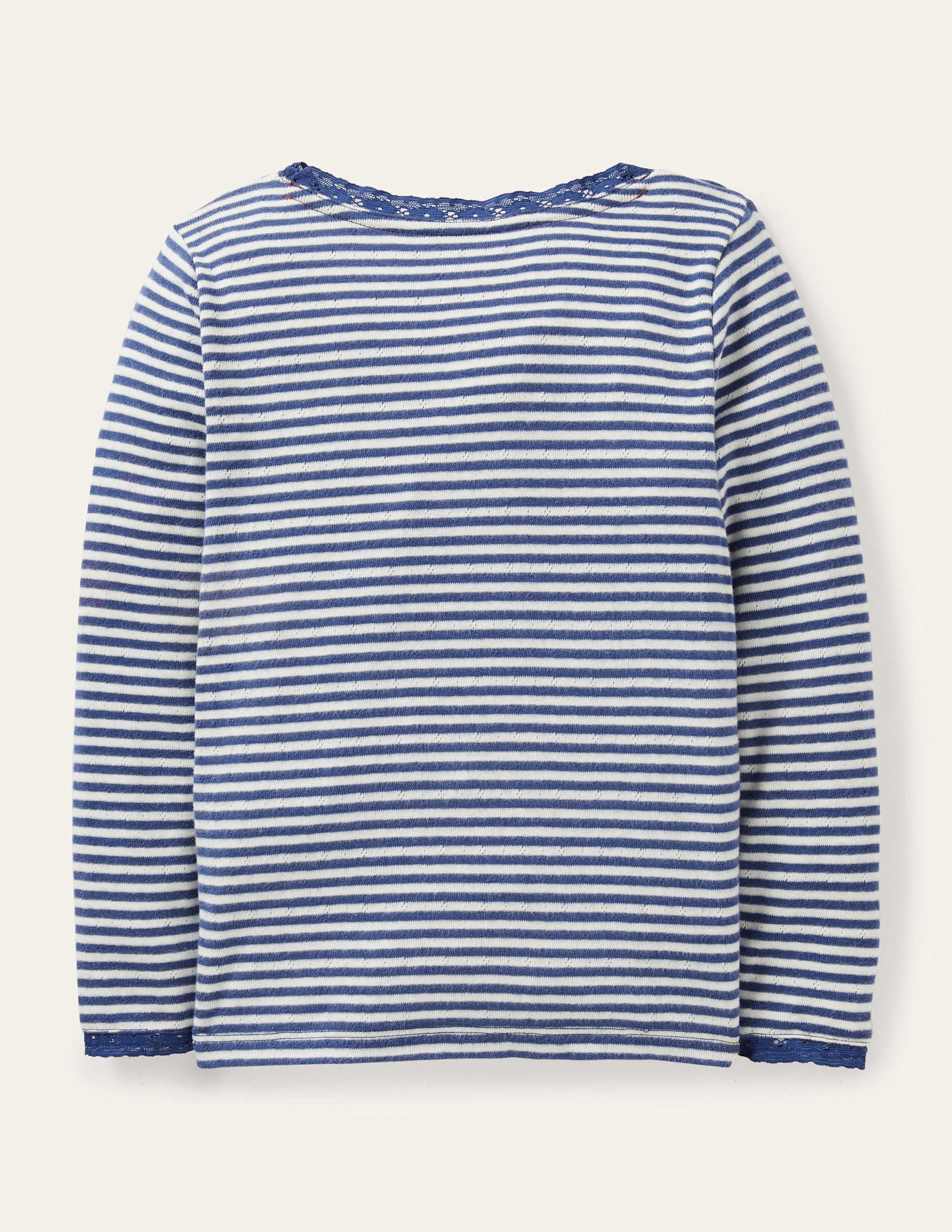 Supersoft Pointelle T-shirt-Starboard Blue/Ivory-2