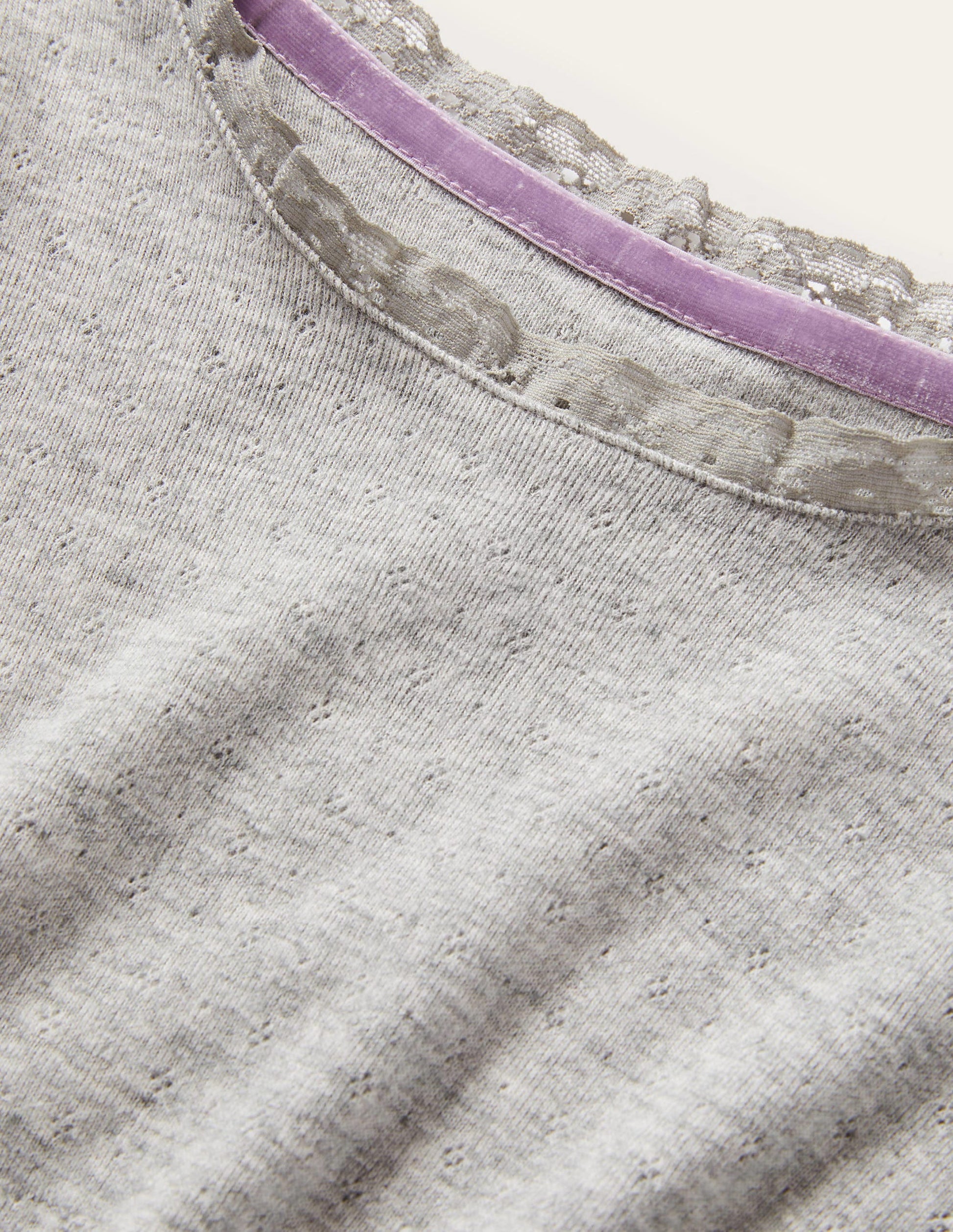 Supersoft Pointelle T-shirt-Grey Marl-3