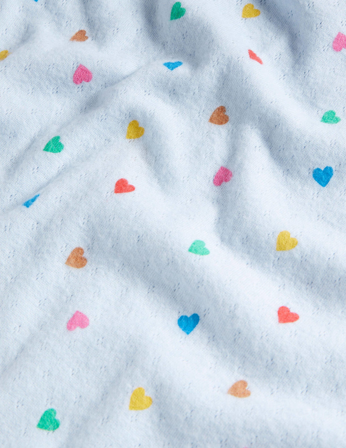 Supersoft Pointelle T-shirt-Blue Rainbow Hearts - Image 3