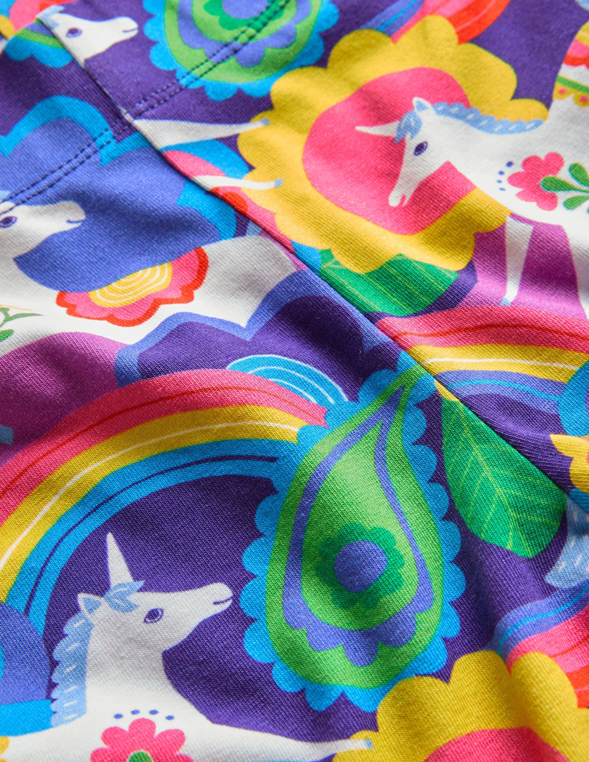 Fun Leggings-Multi Flowerpatch Unicorns - Image 3