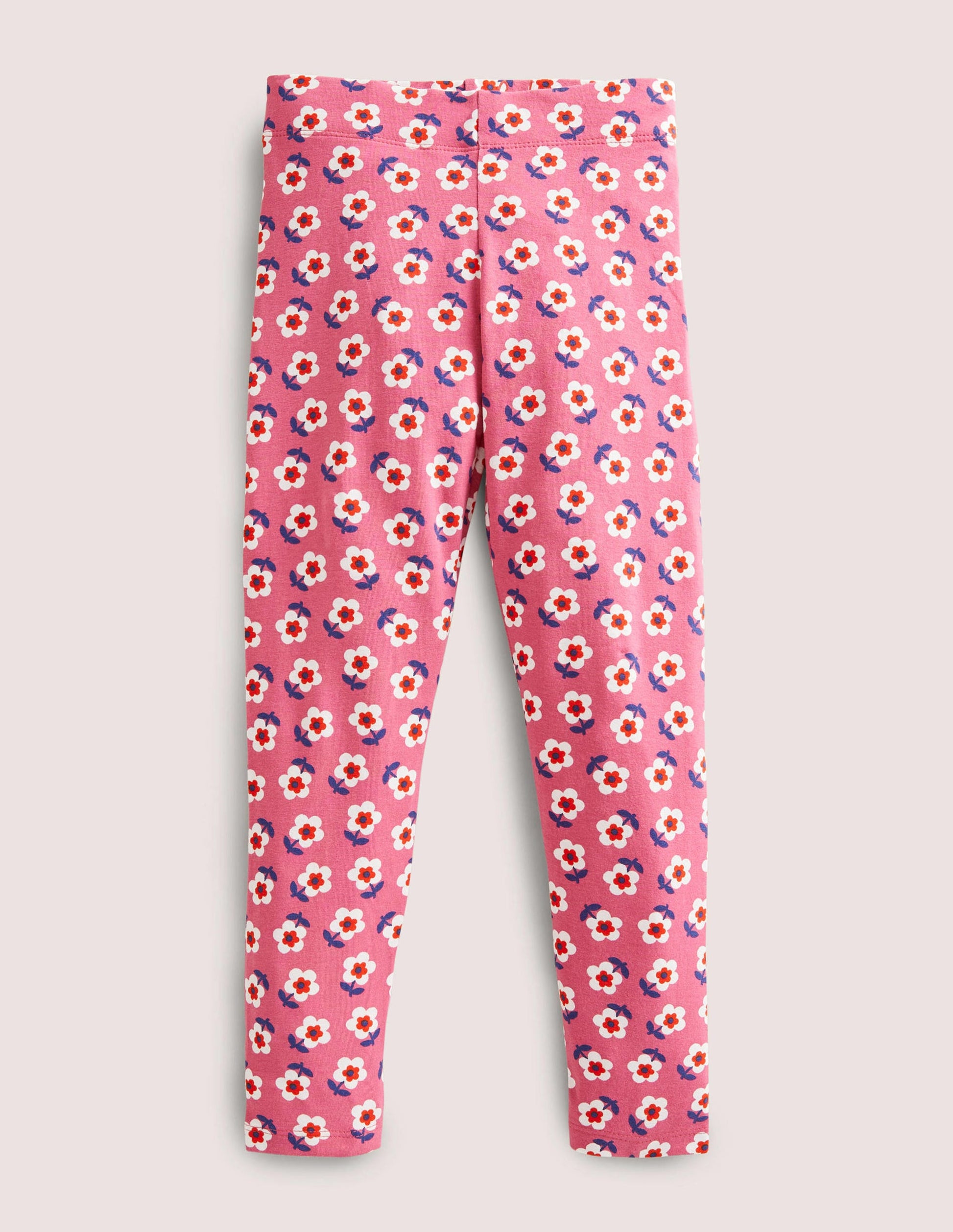 Fun Leggings-Sweet William Pink Small Daisy-1
