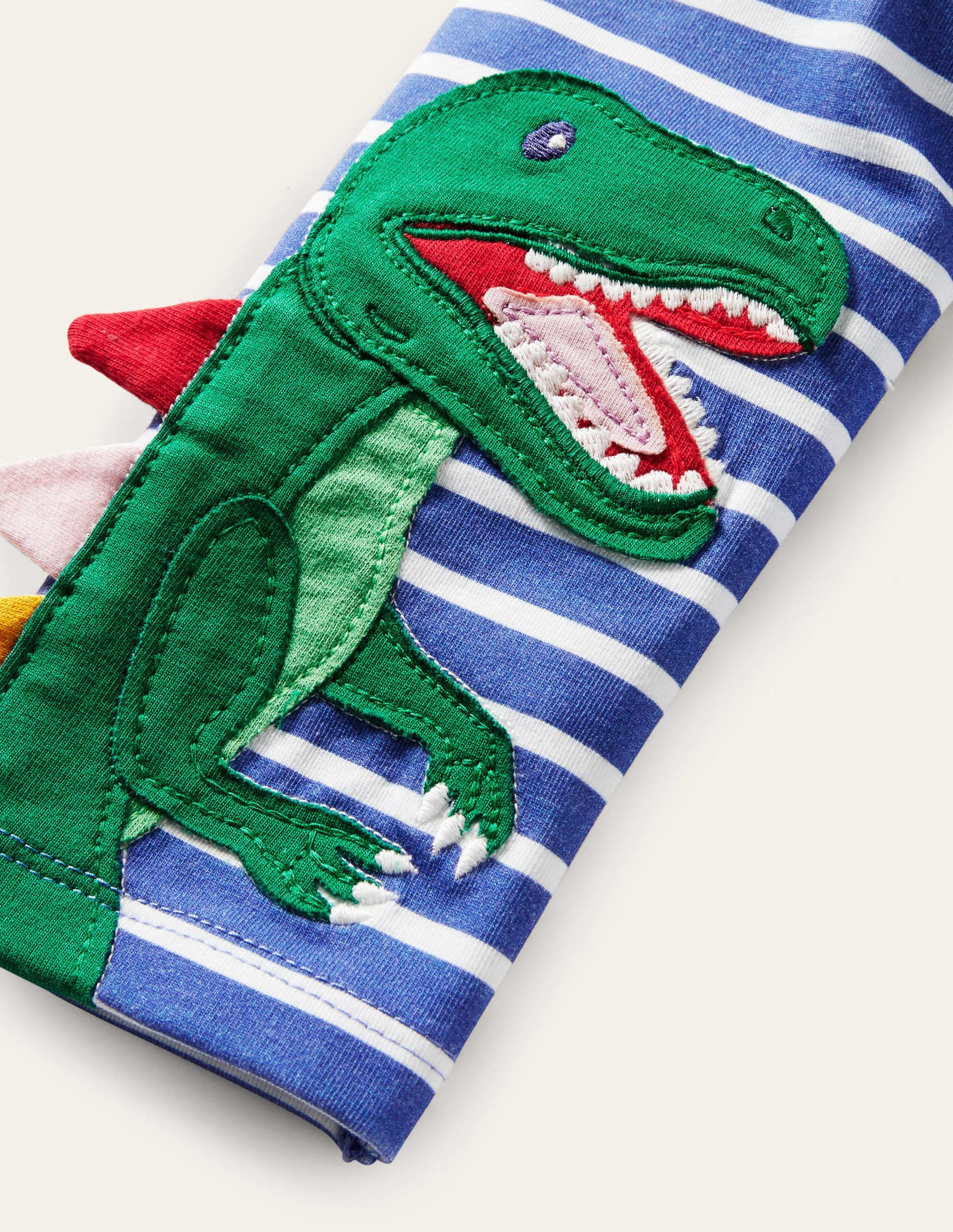 Fun Appliqué Leggings-Bright Marina/Ivory Dinosaur-3