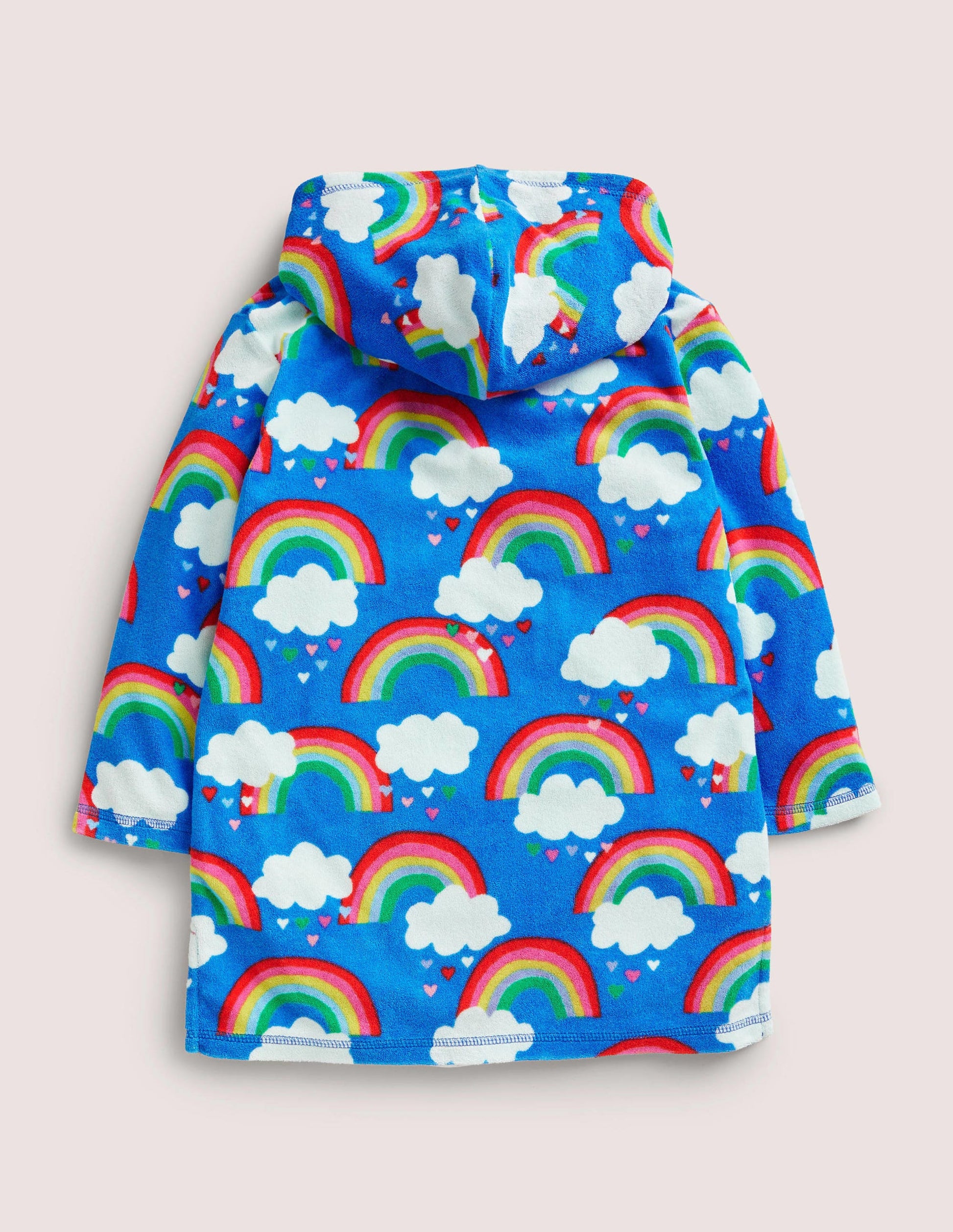 Towelling Throw-On-Moroccan Blue Rainbows-2