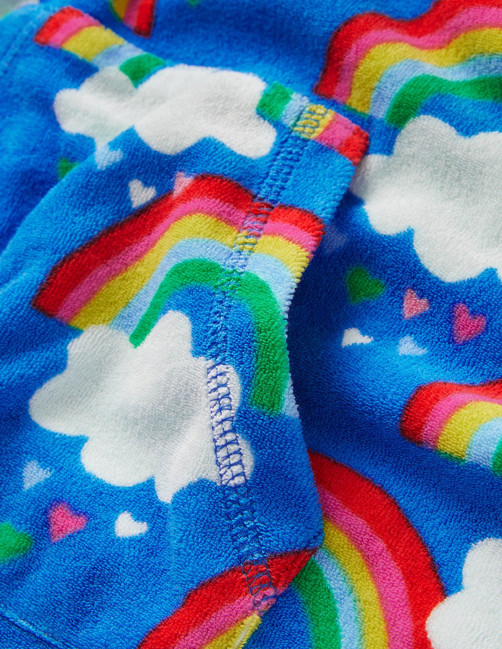 Towelling Throw-On-Moroccan Blue Rainbows - Image 3