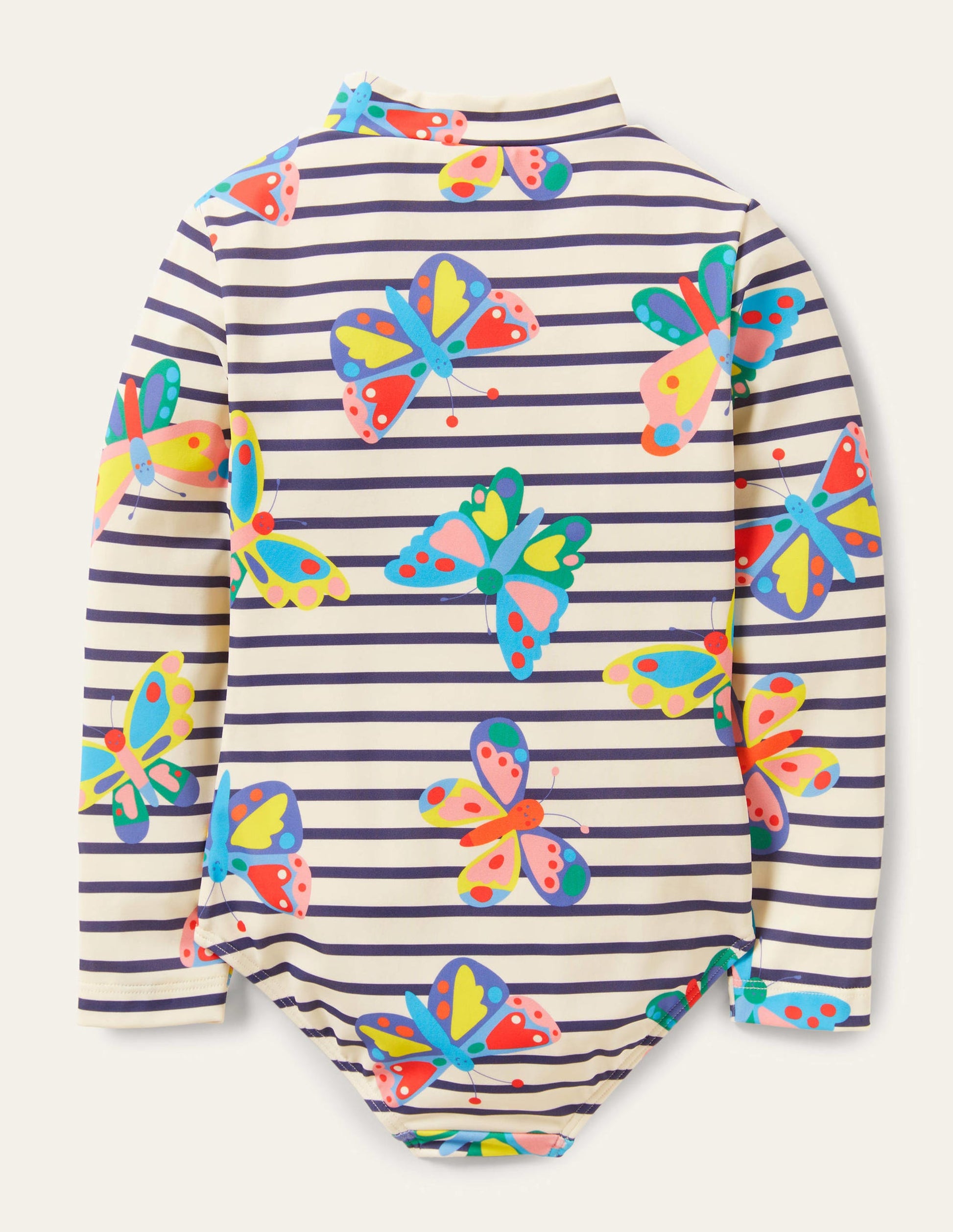 Long-sleeved Swimsuit-Multi Butterfly Breton-2