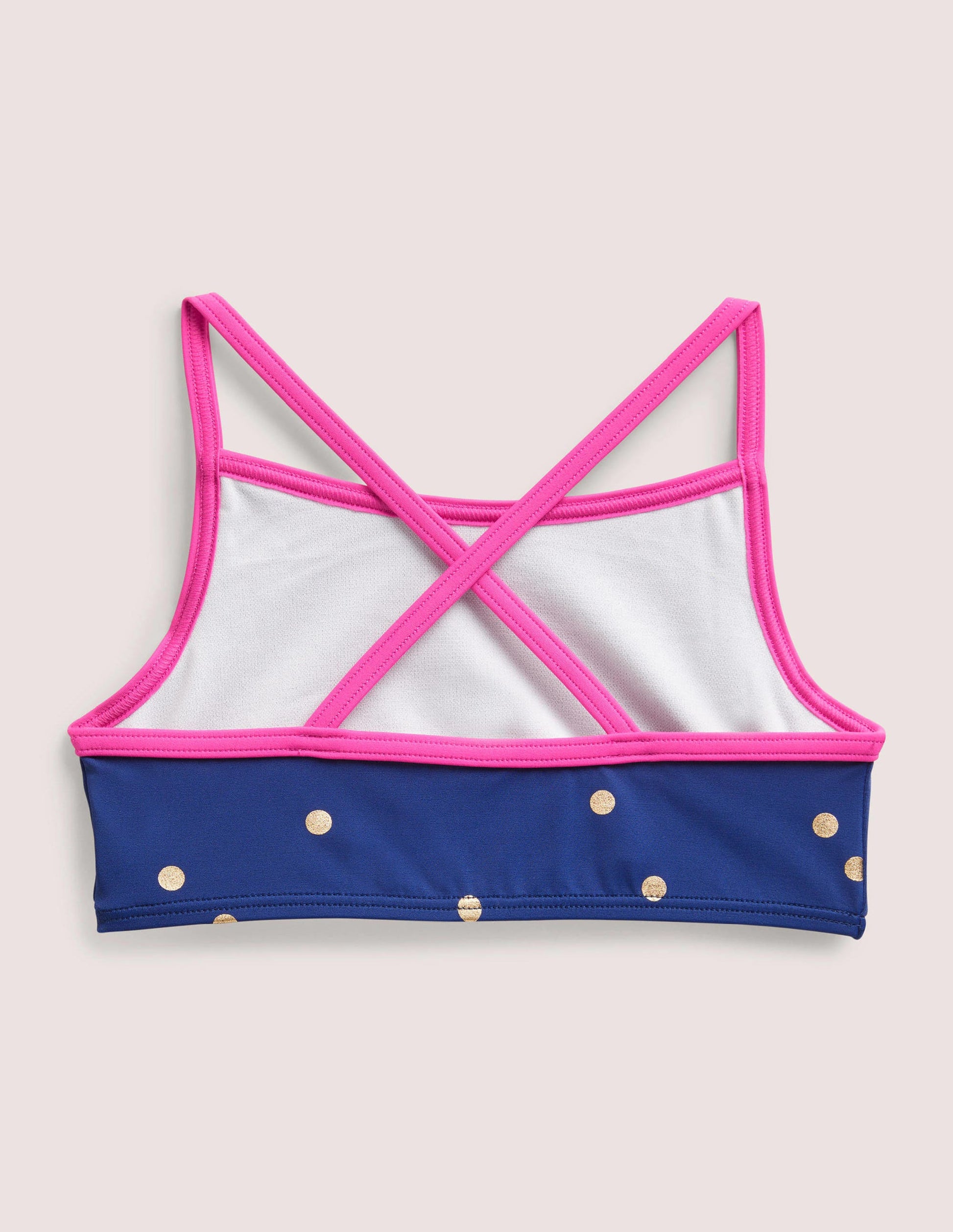 Patterned Bikini Top-Harmony Blue Gold Spot-2