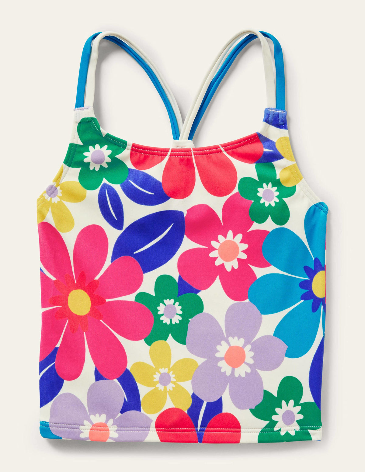 Patterned Tankini Top-Multi Surf Floral-1