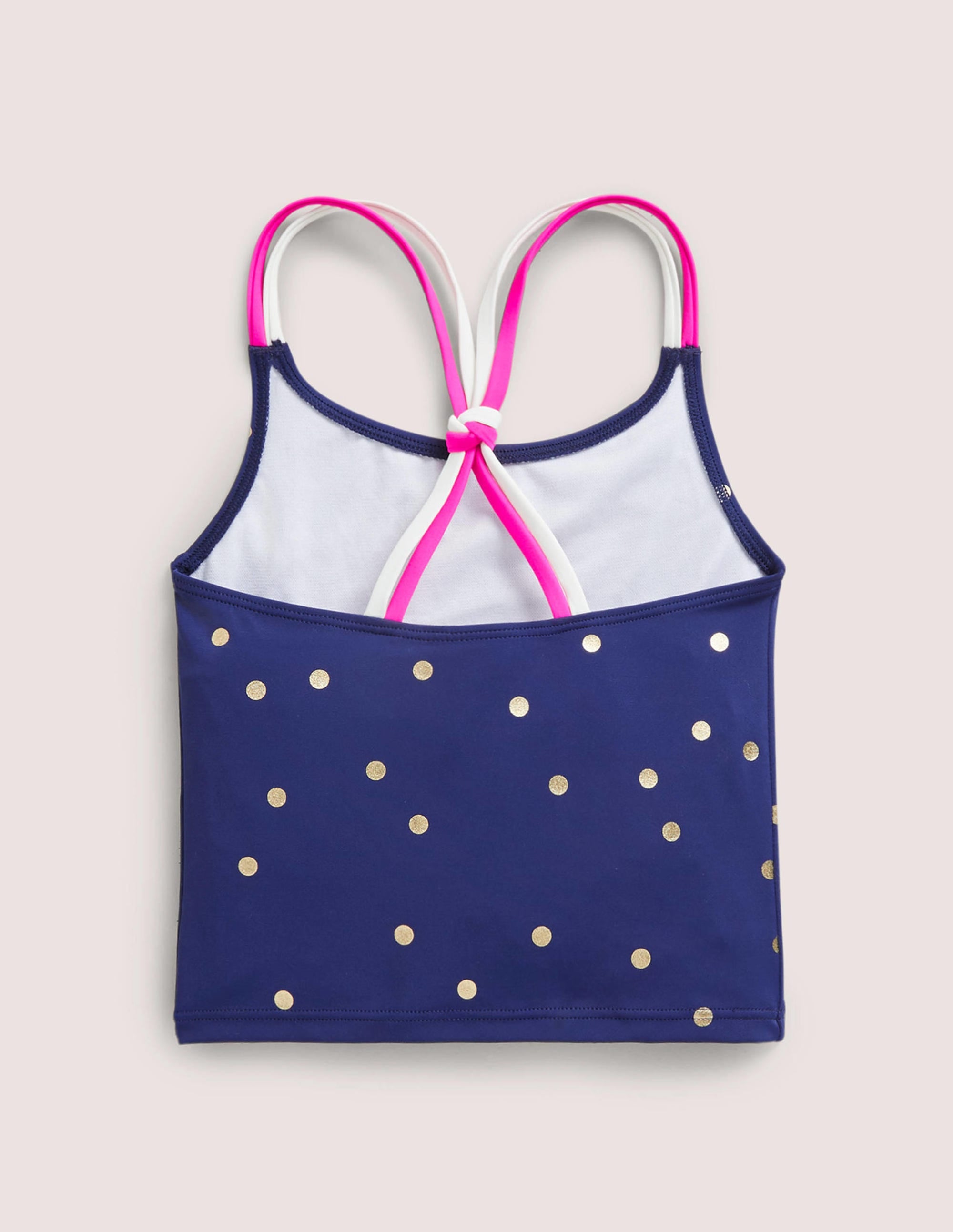 Patterned Tankini Top-Harmony Blue Gold Spot - Image 2