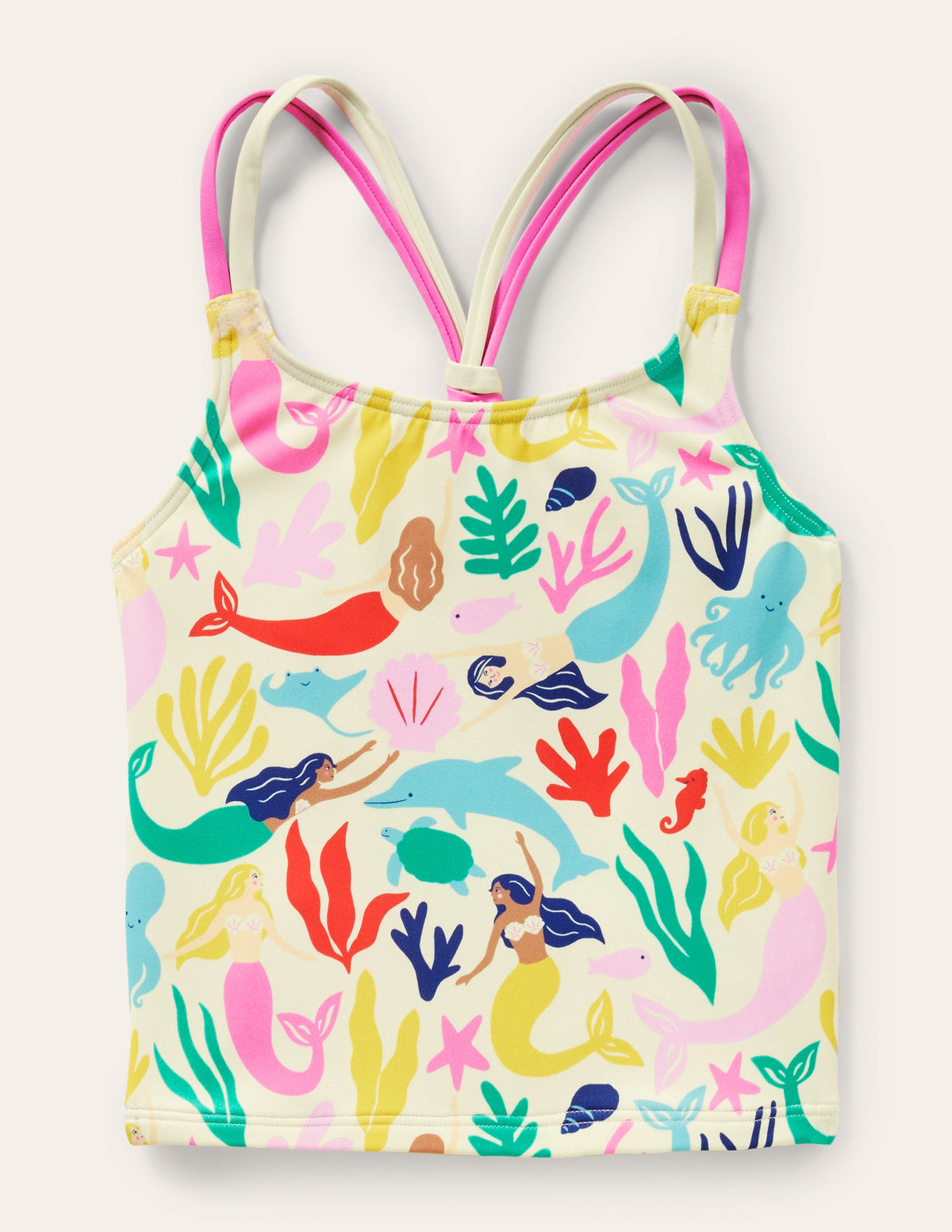 Patterned Tankini Top-Multi Mermaids - Image 1