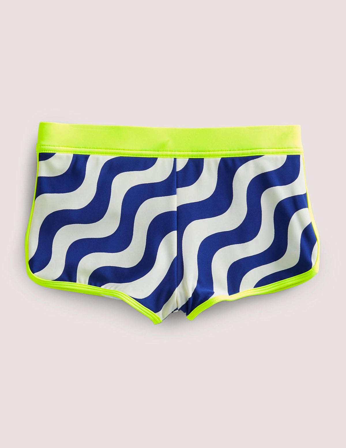 Patterned Swim Shorts-Ivory/Blue Wave-1