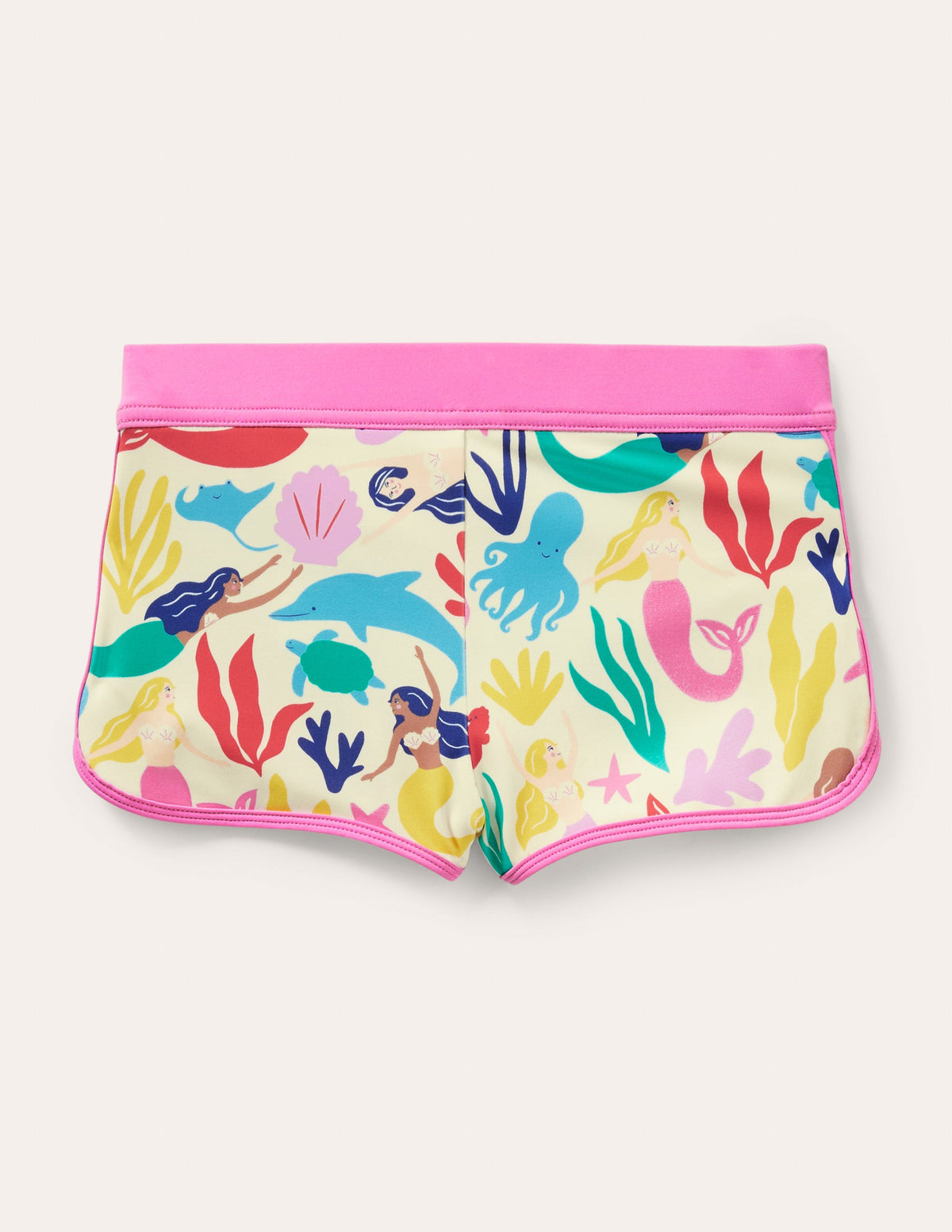 Patterned Swim Shorts-Multi Mermaids-2