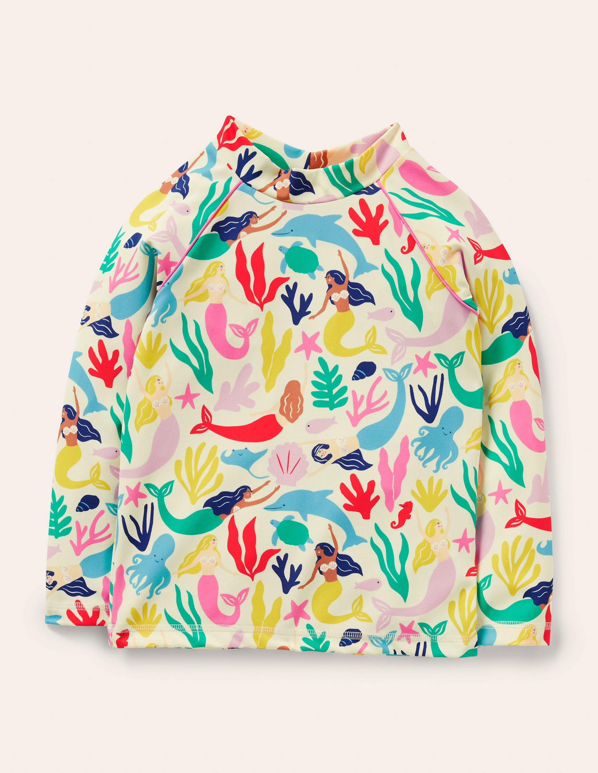 Patterned Rash Vest-Multi Mermaids-1