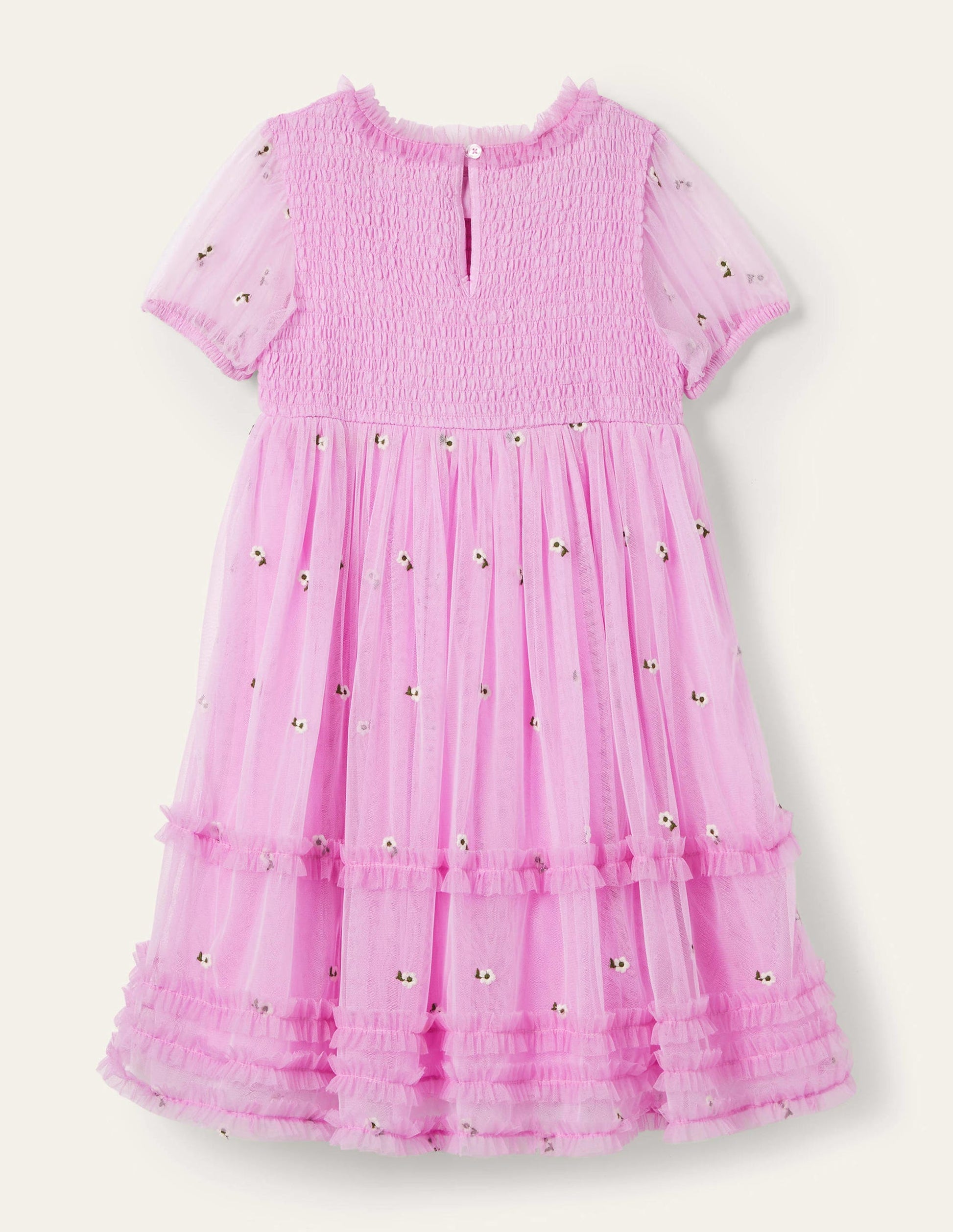 Lilac Floral Tiered Tulle Dress-Orchid Petal Purple-2