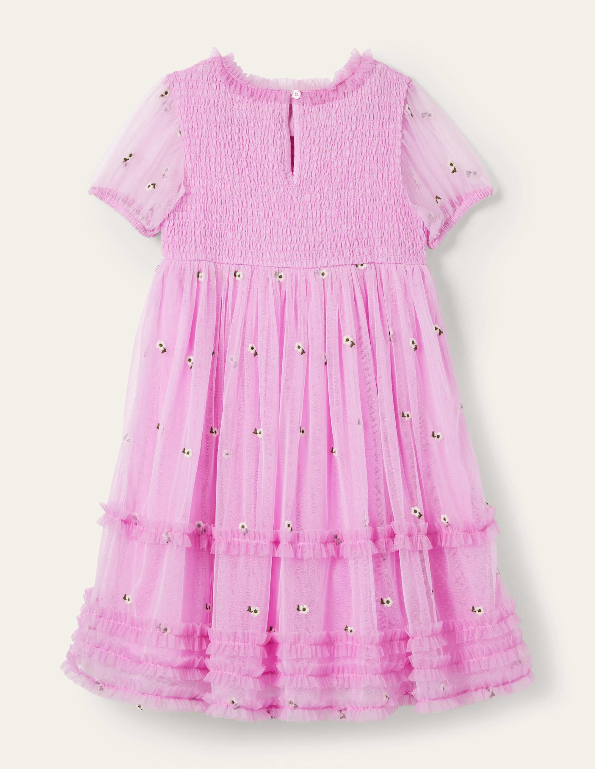 Lilac Floral Tiered Tulle Dress-Orchid Petal Purple - Image 2