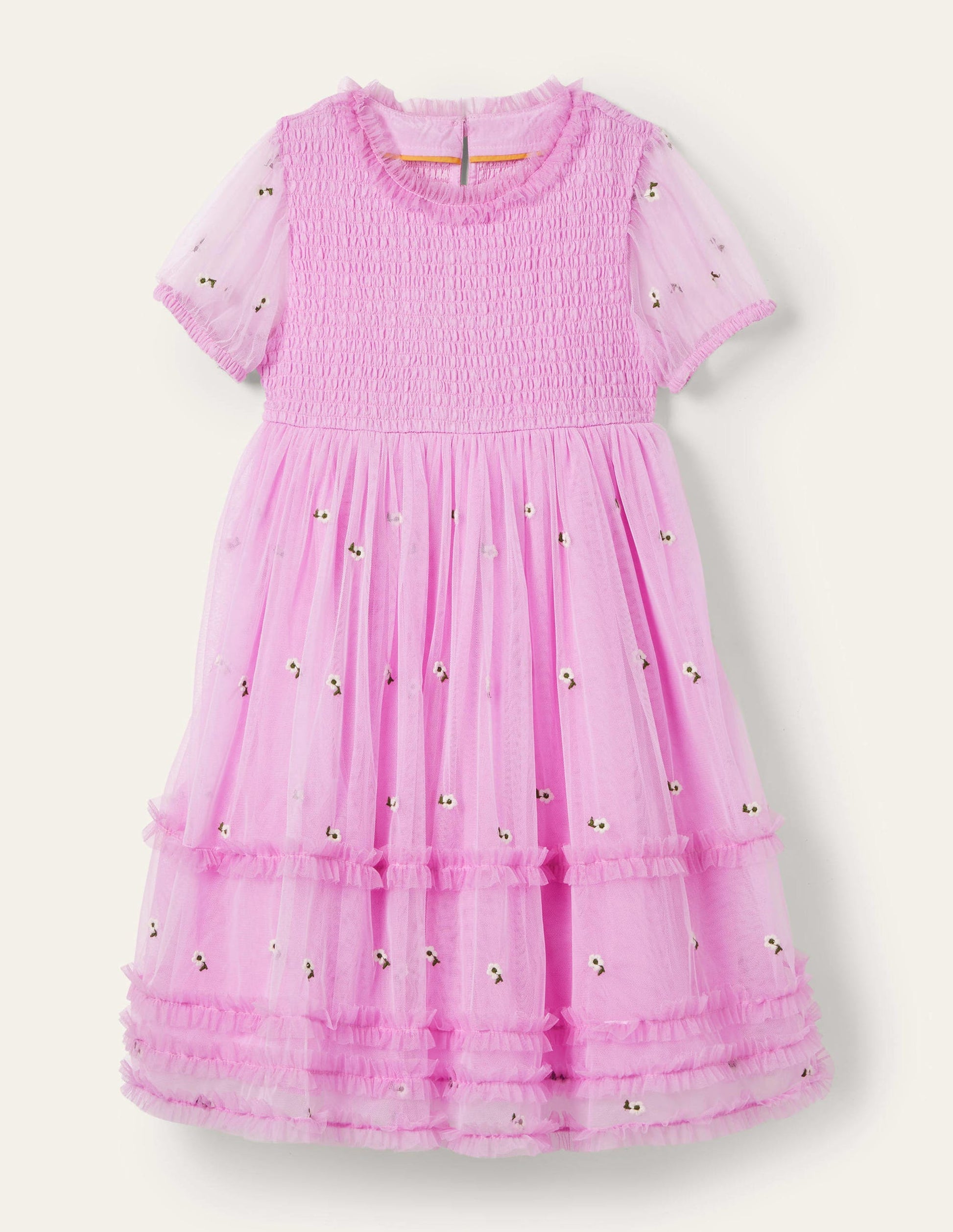 Lilac Floral Tiered Tulle Dress-Orchid Petal Purple-1