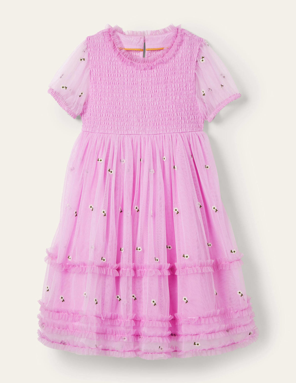 Lilac Floral Tiered Tulle Dress-Orchid Petal Purple - Image 1