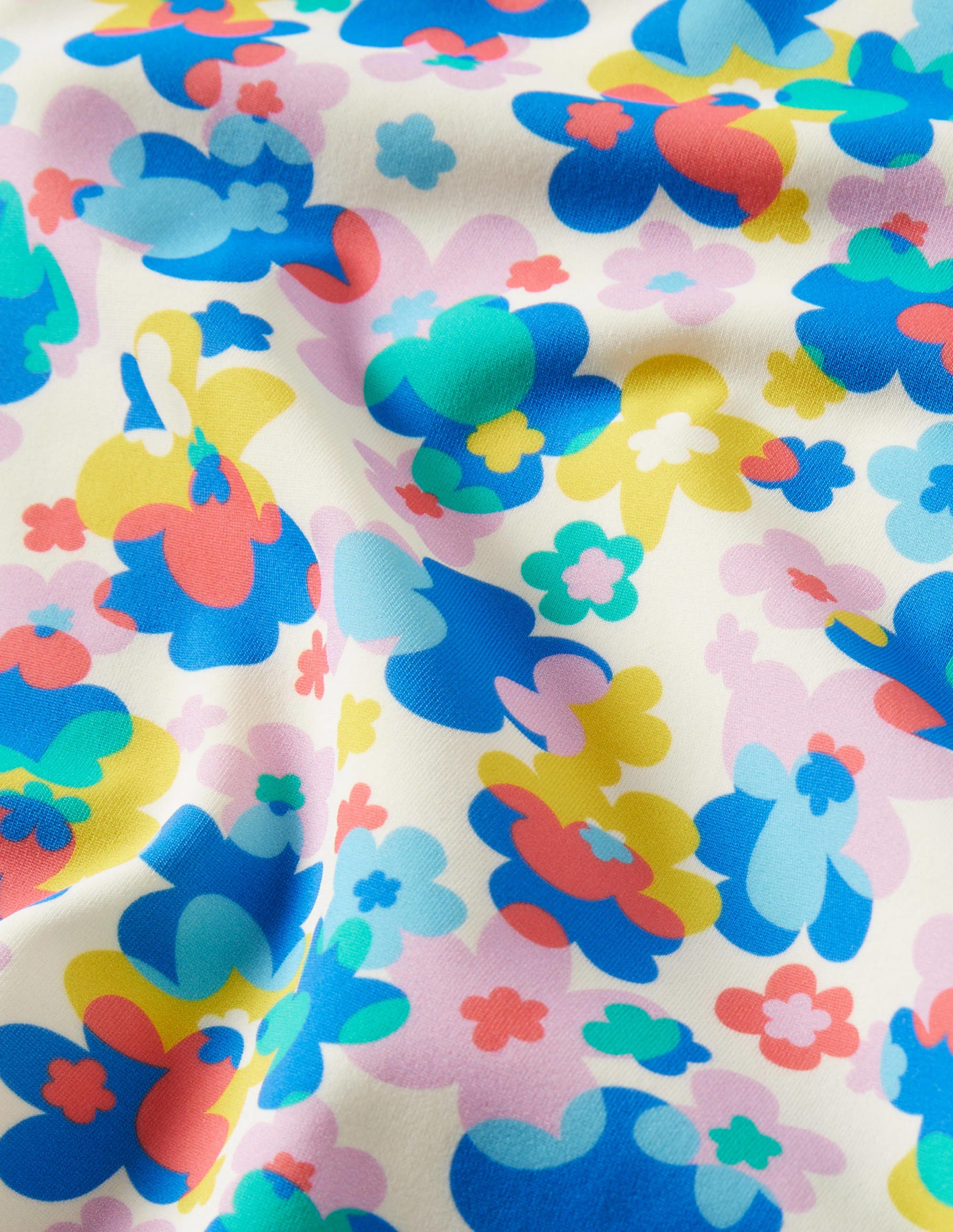 Puff Sleeve Printed Swimsuit-Multi Happy Ditsy Floral - Image 3