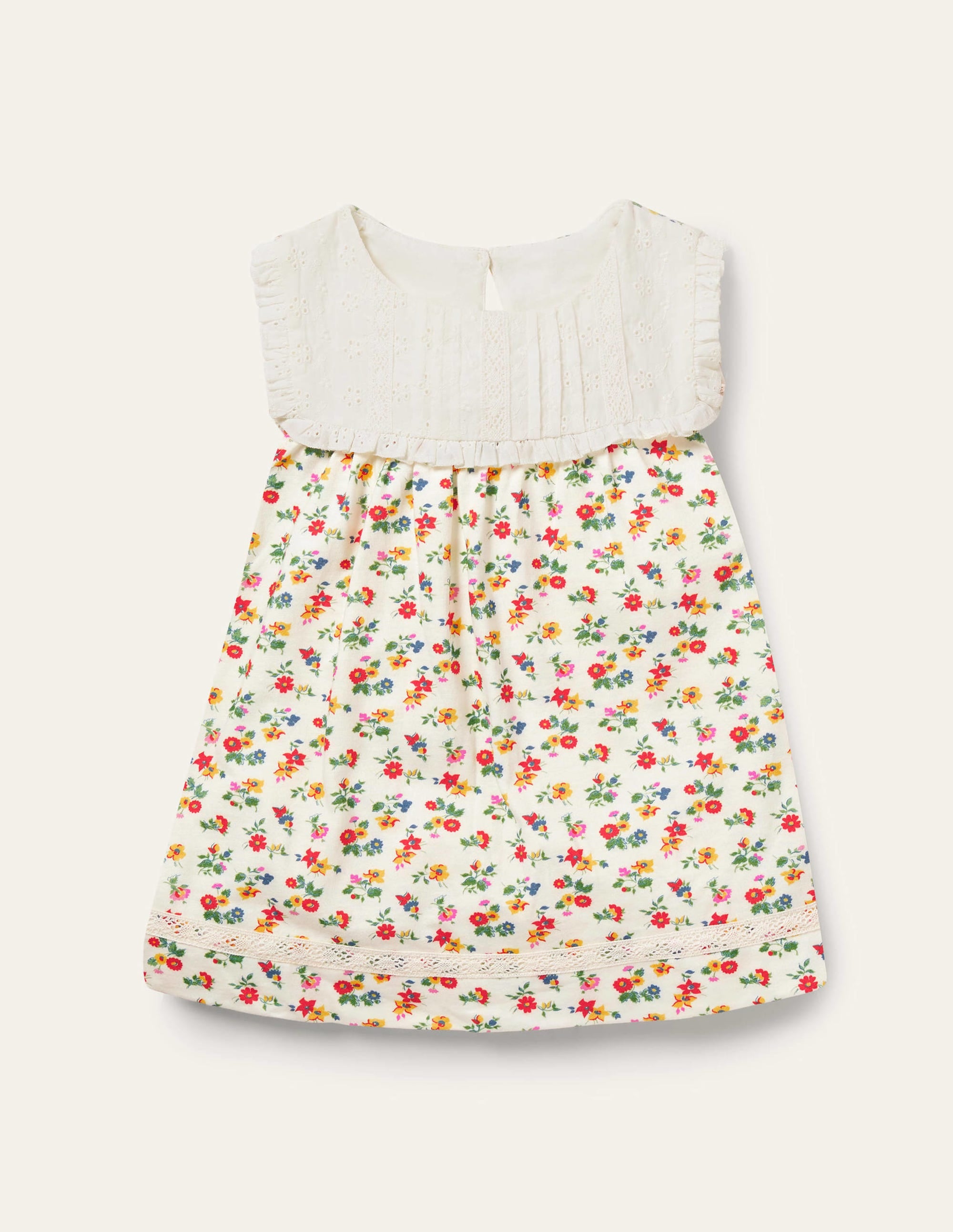 Broderie Yoke Top-Multi Patchwork Floral - Image 1
