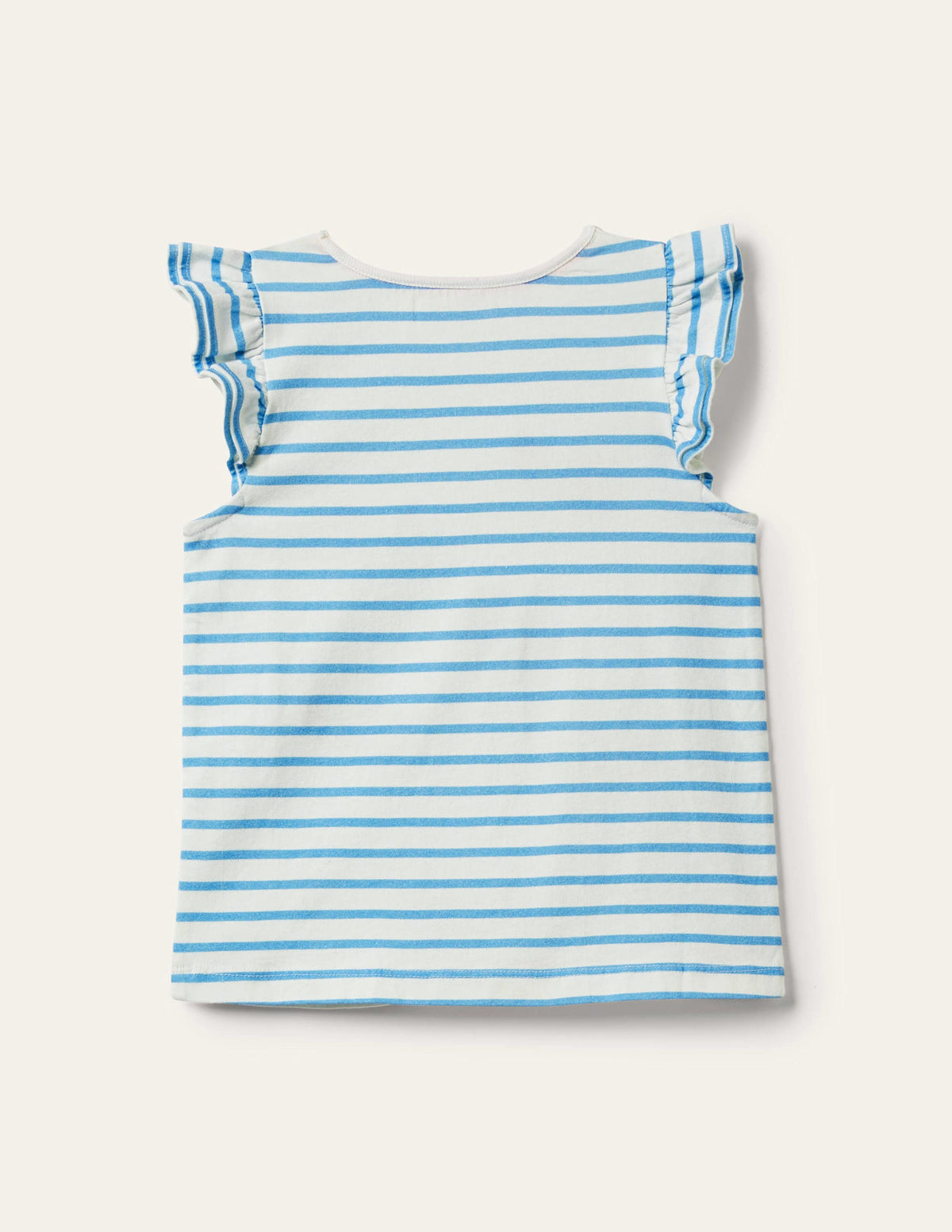 Ruffle Interest logo T-shirt-Malibu Blue/Ivory Bumble Bees-2