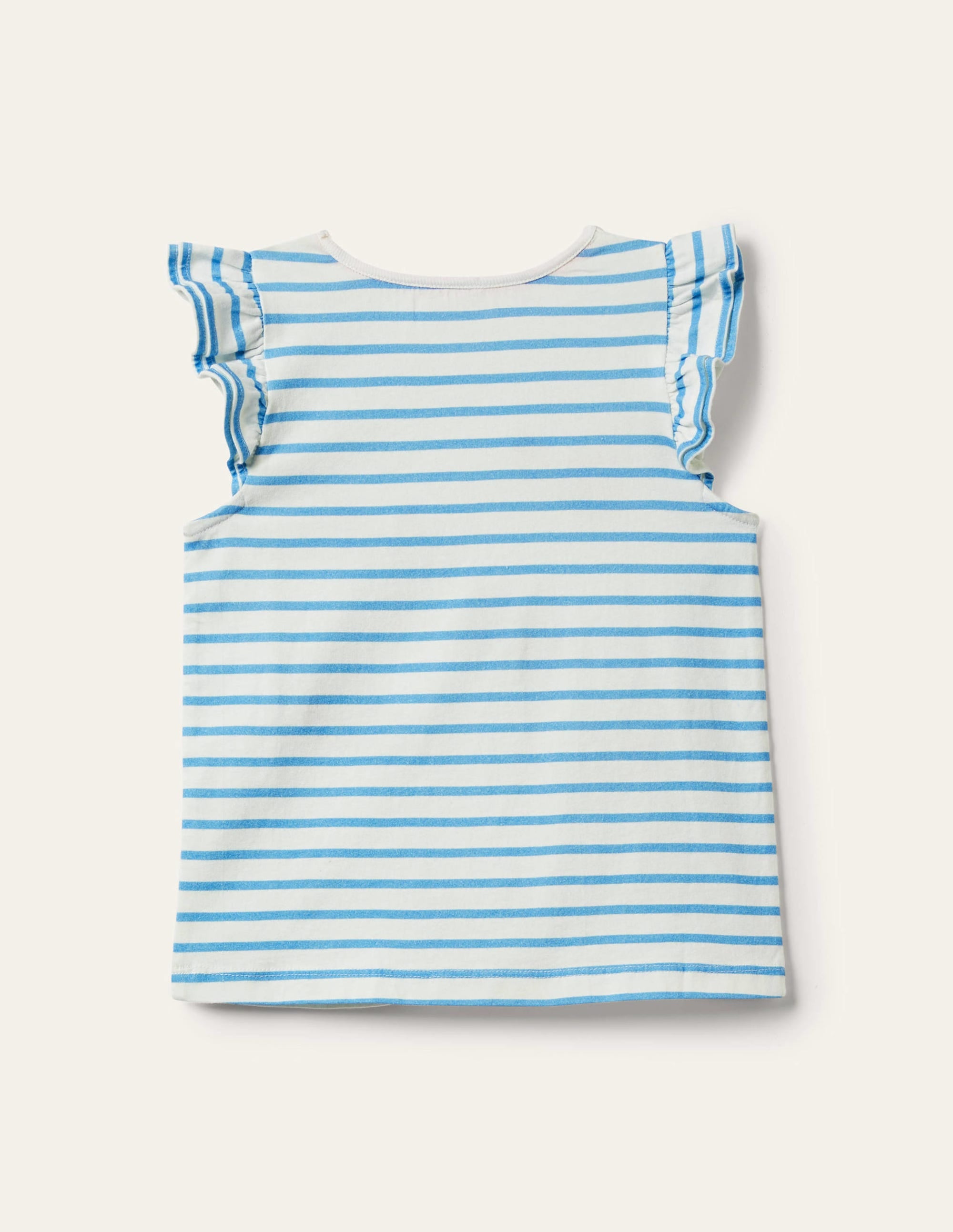 Ruffle Interest logo T-shirt-Malibu Blue/Ivory Bumble Bees - Image 2