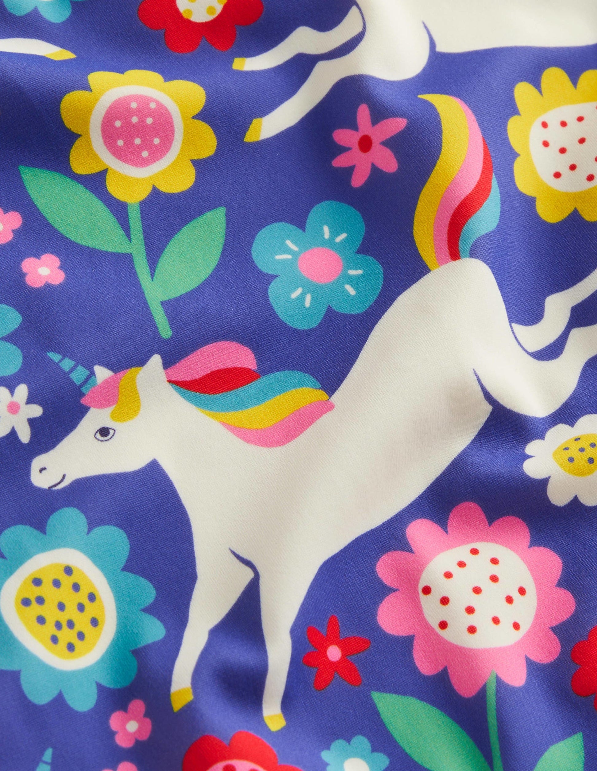 Cross-back Printed Swimsuit-Bluebell Unicorn Floral-3