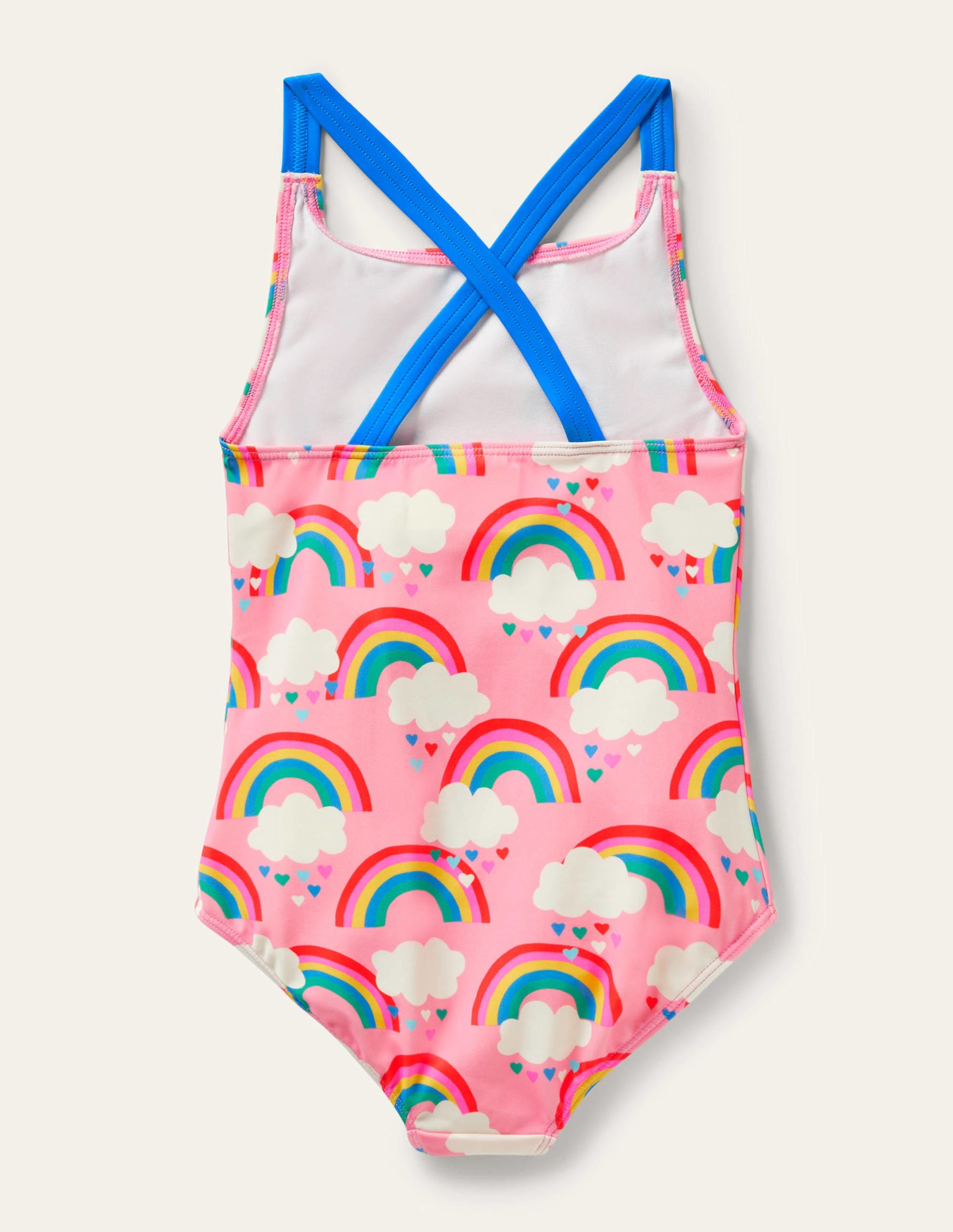 Cross-back Printed Swimsuit-Pink Lemonade Rainbows - Image 2