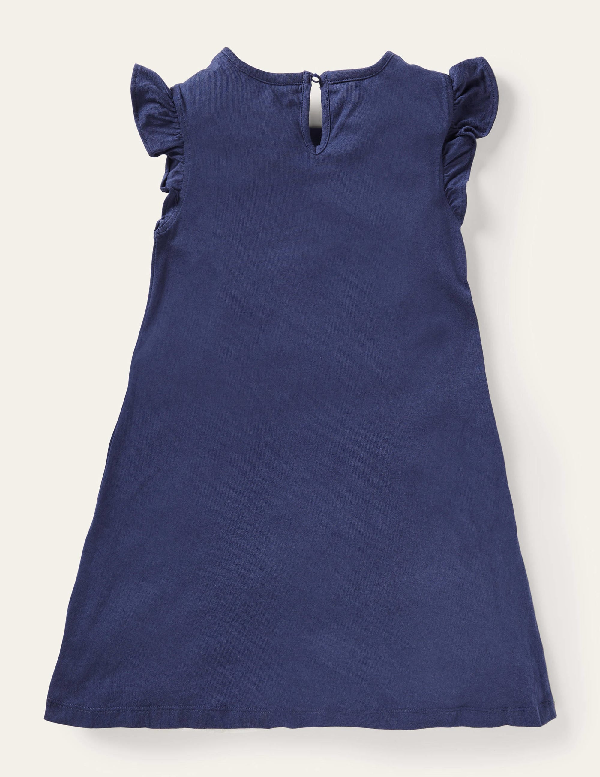 Frill Sleeve Appliqué Dress-Starboard Navy Dinosaurs - Image 2