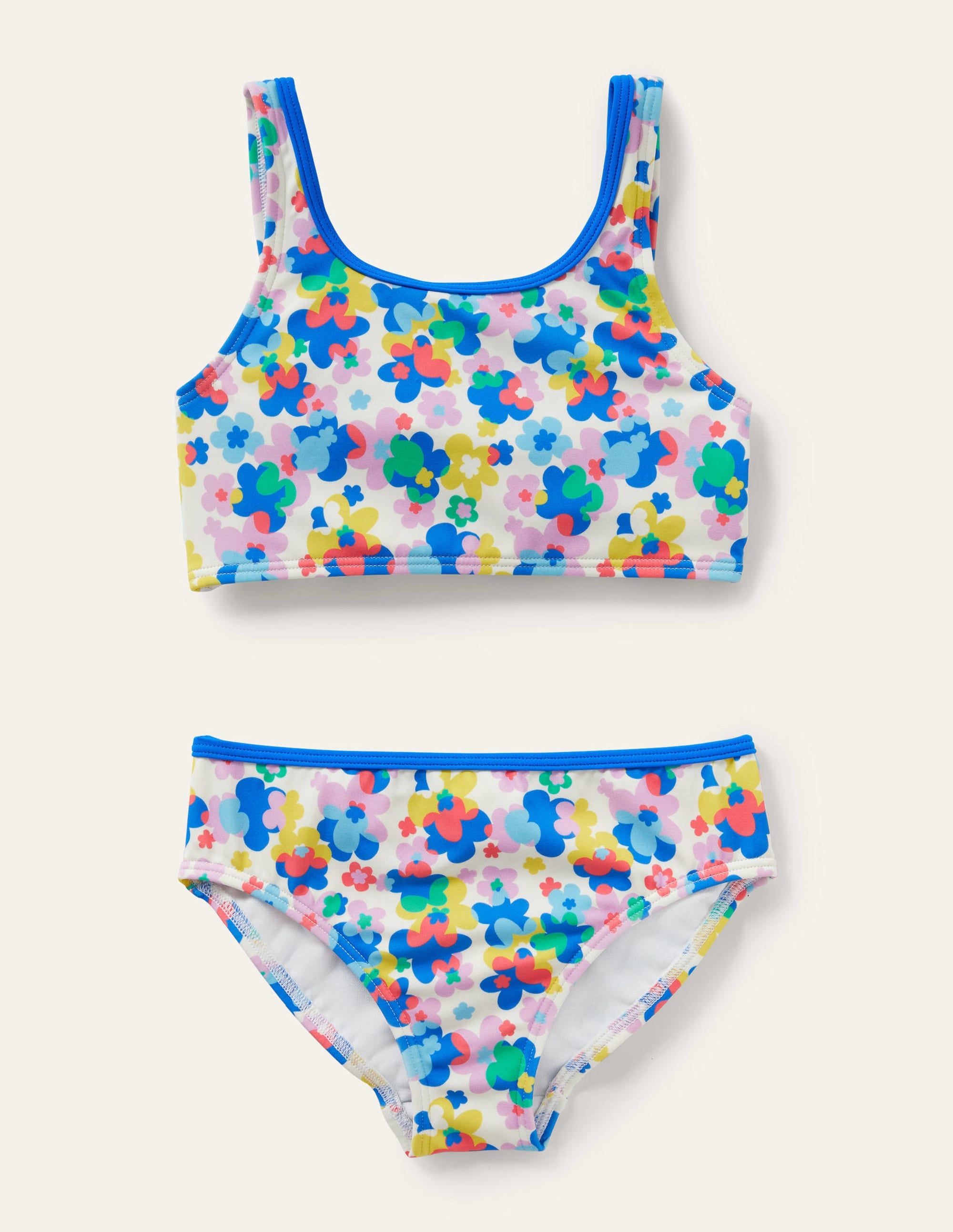 Floral Print Twist Back Bikini Set-Multi Happy Ditsy Floral - Image 1