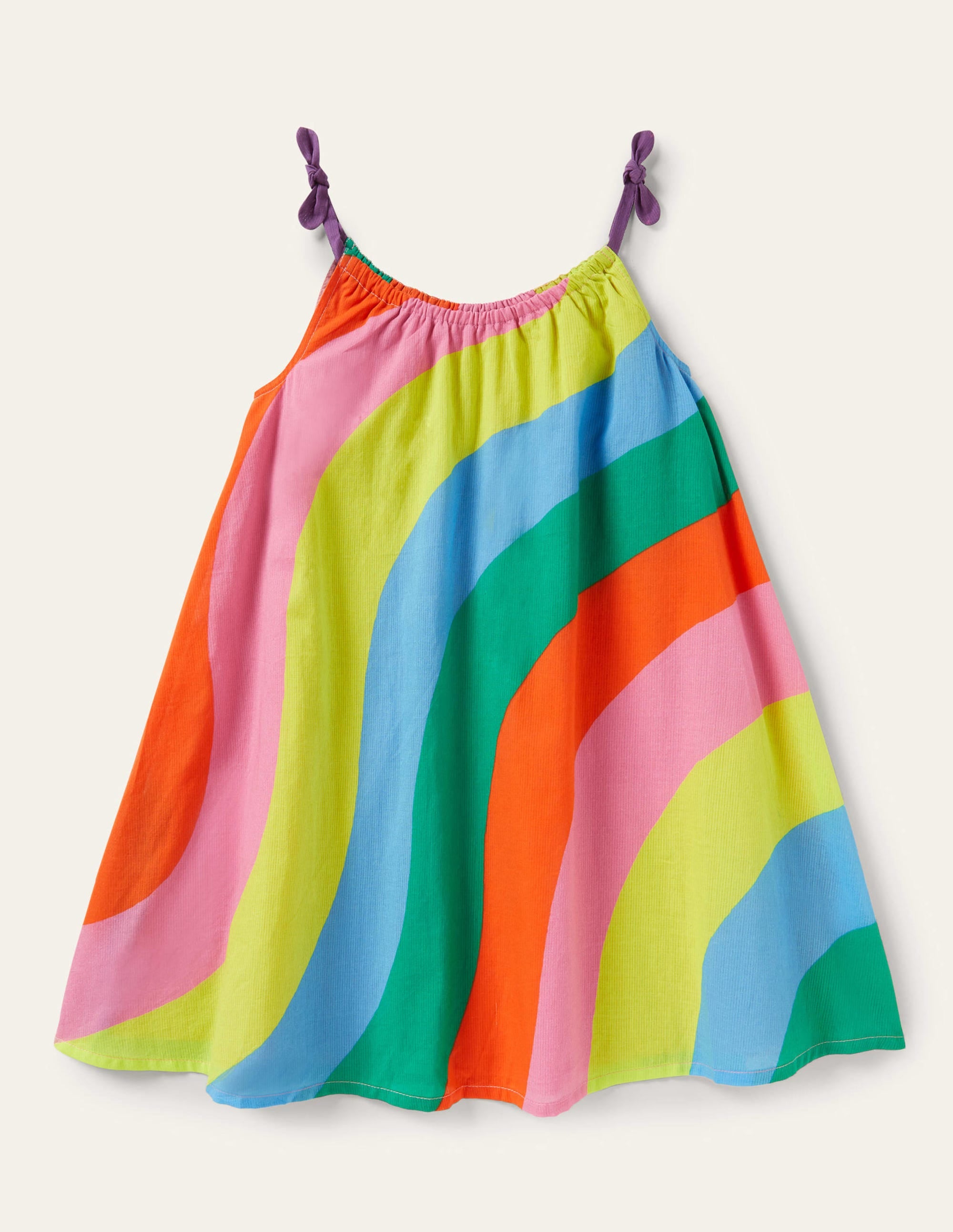 Strappy Woven Dress-Multi Rainbow Wave - Image 1