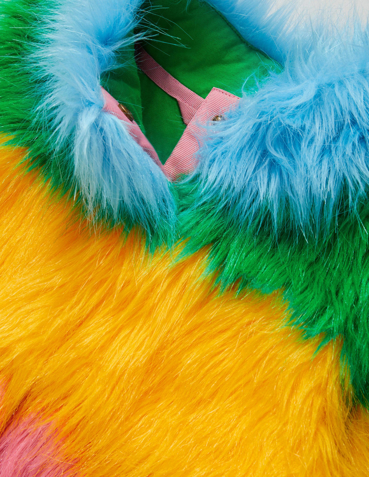 Faux Fur Gilet-Multi Rainbow-3