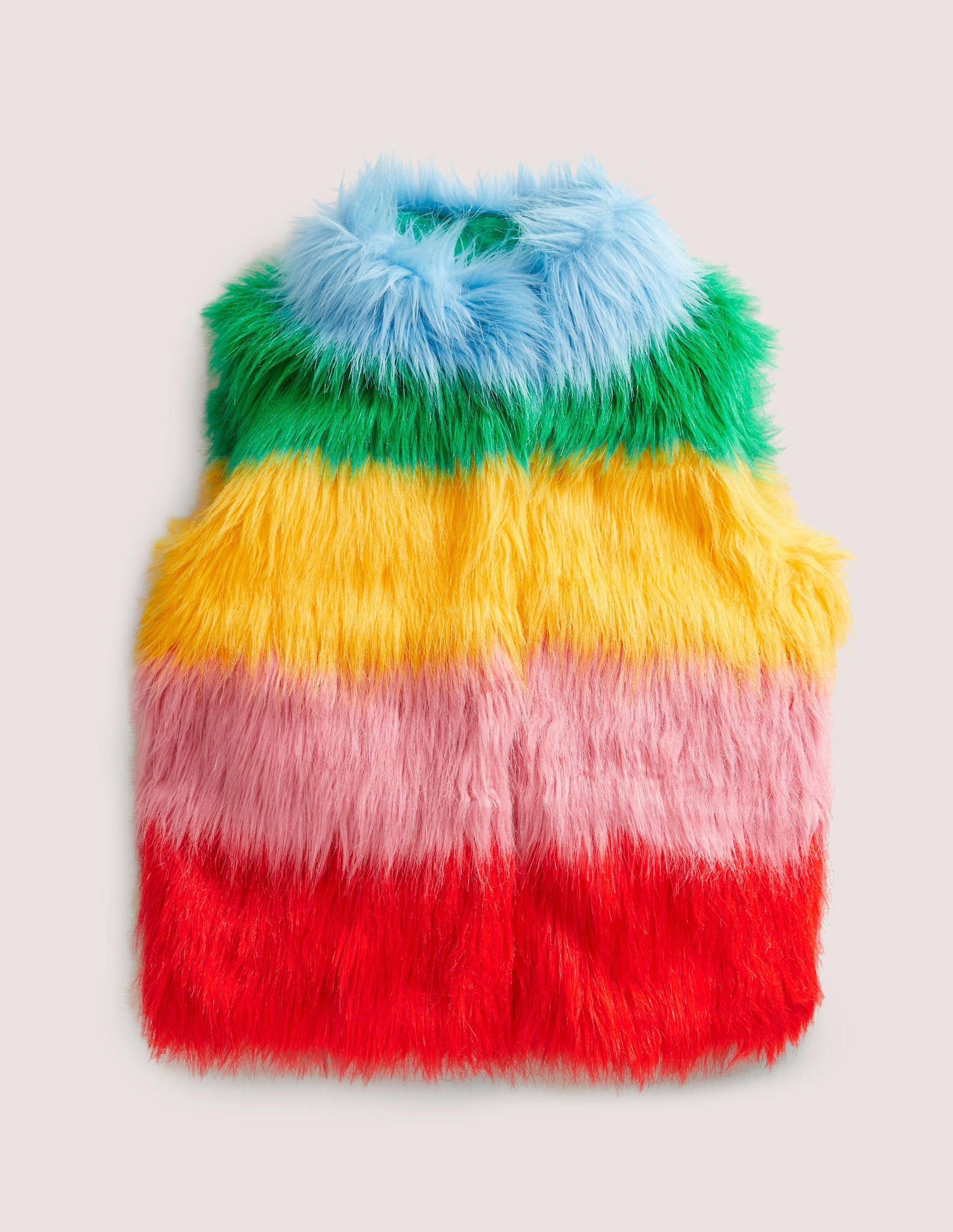 Faux Fur Gilet-Multi Rainbow-1