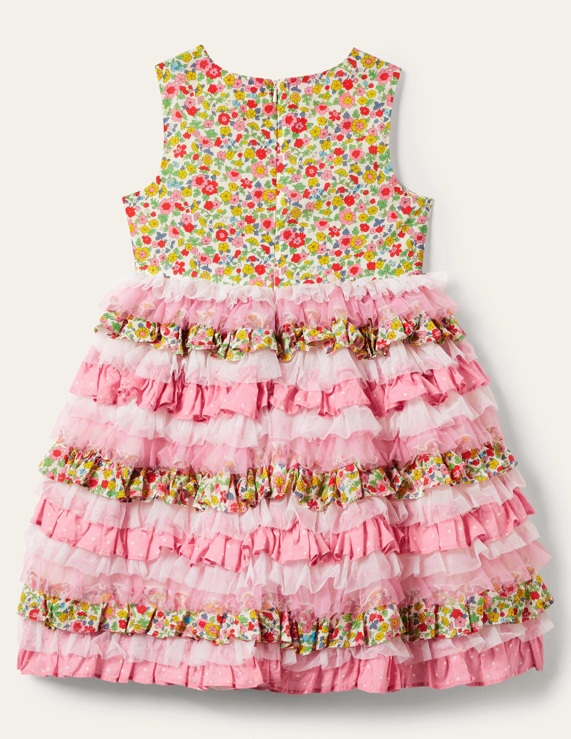 Tulle Ruffle Dress-Formica / Ivory Ditsy Floral-2