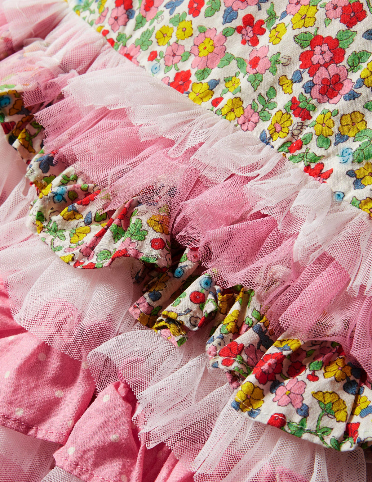Tulle Ruffle Dress-Formica / Ivory Ditsy Floral - Image 3