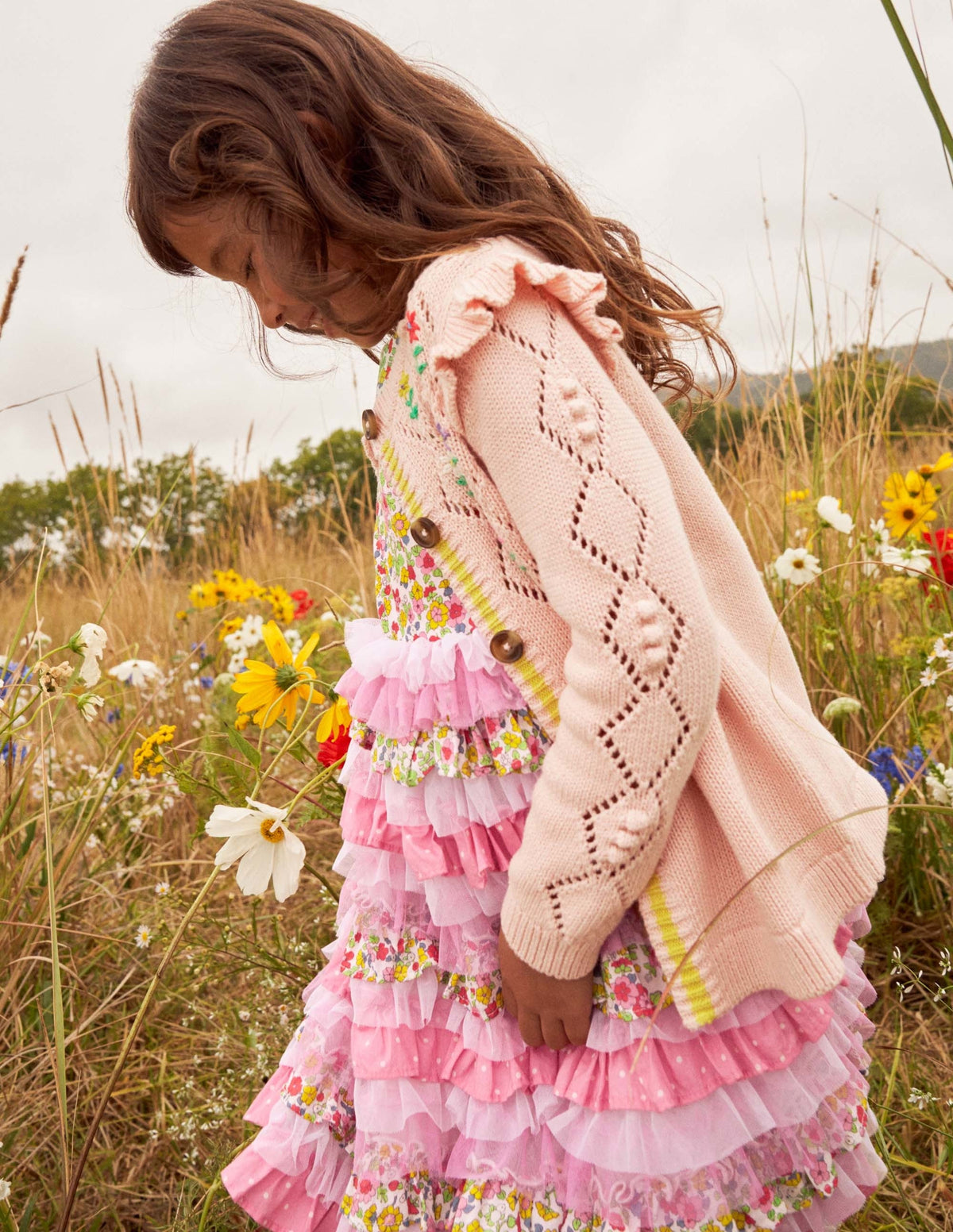 Tulle Ruffle Dress-Formica / Ivory Ditsy Floral - Image 7